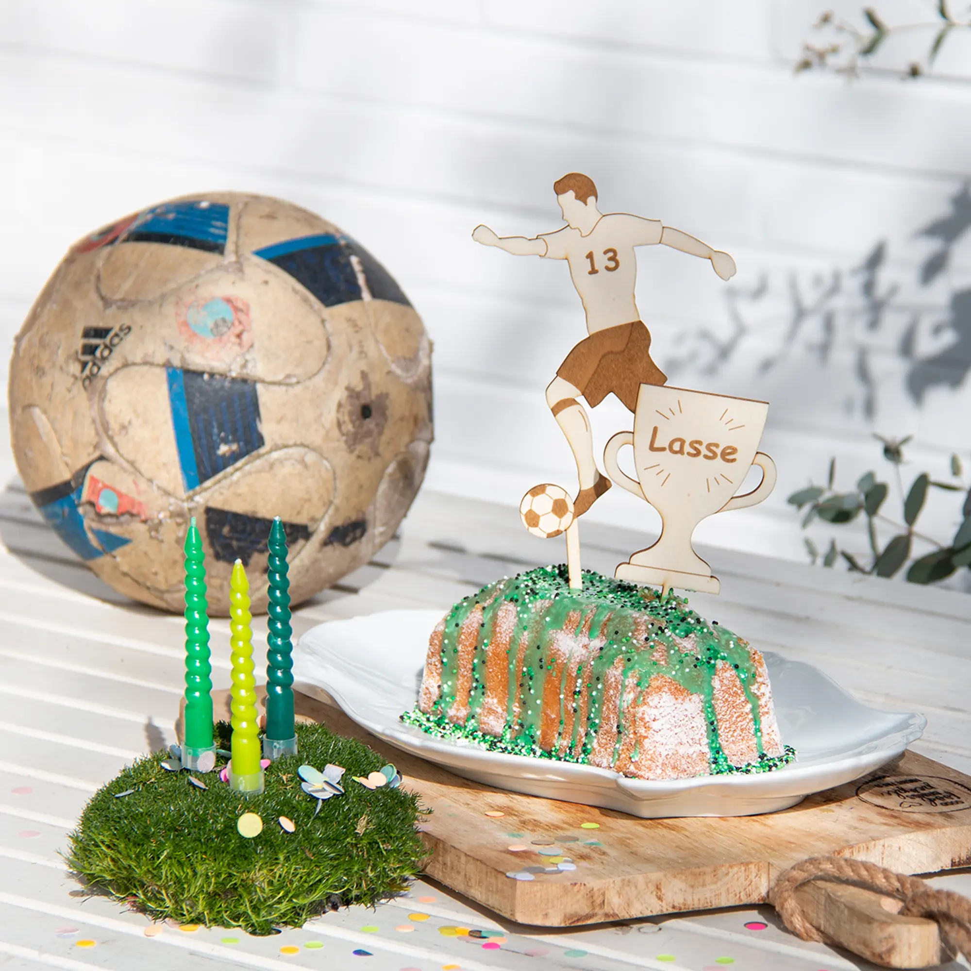 Cake Topper Fußball & Pokal Set