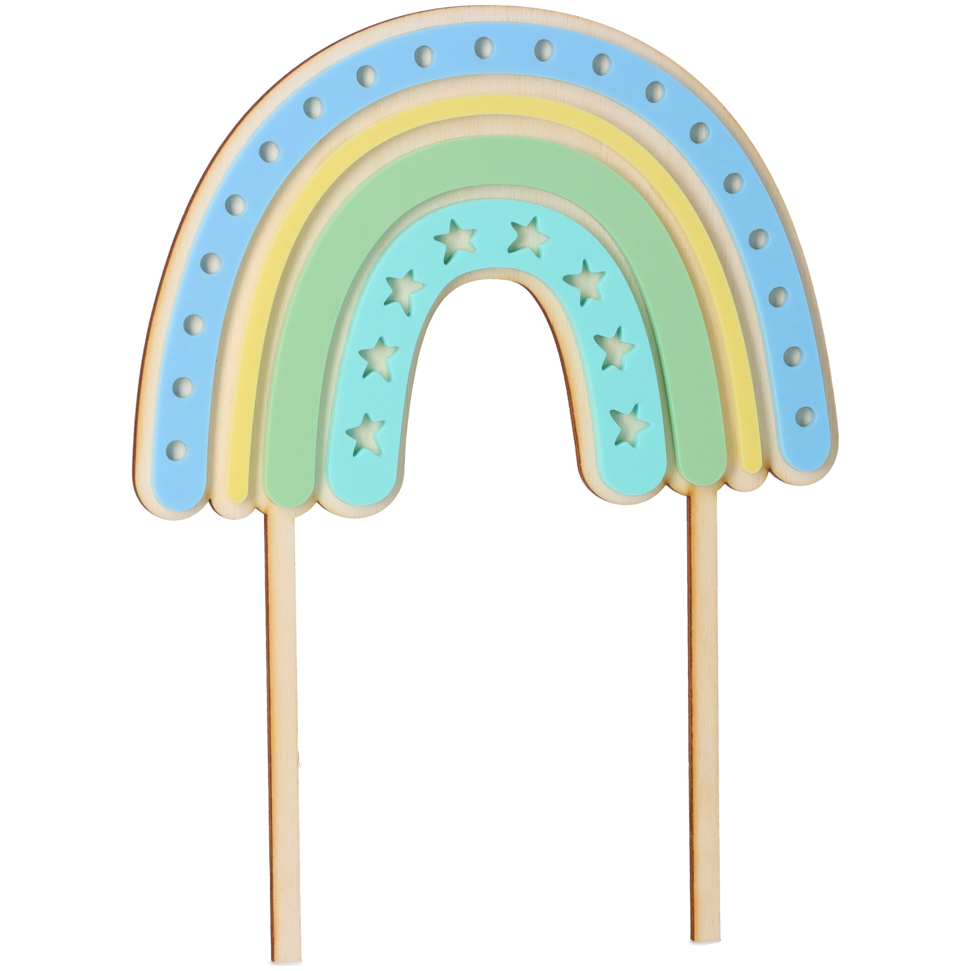 Cake Topper Regenbogen mit Sternen