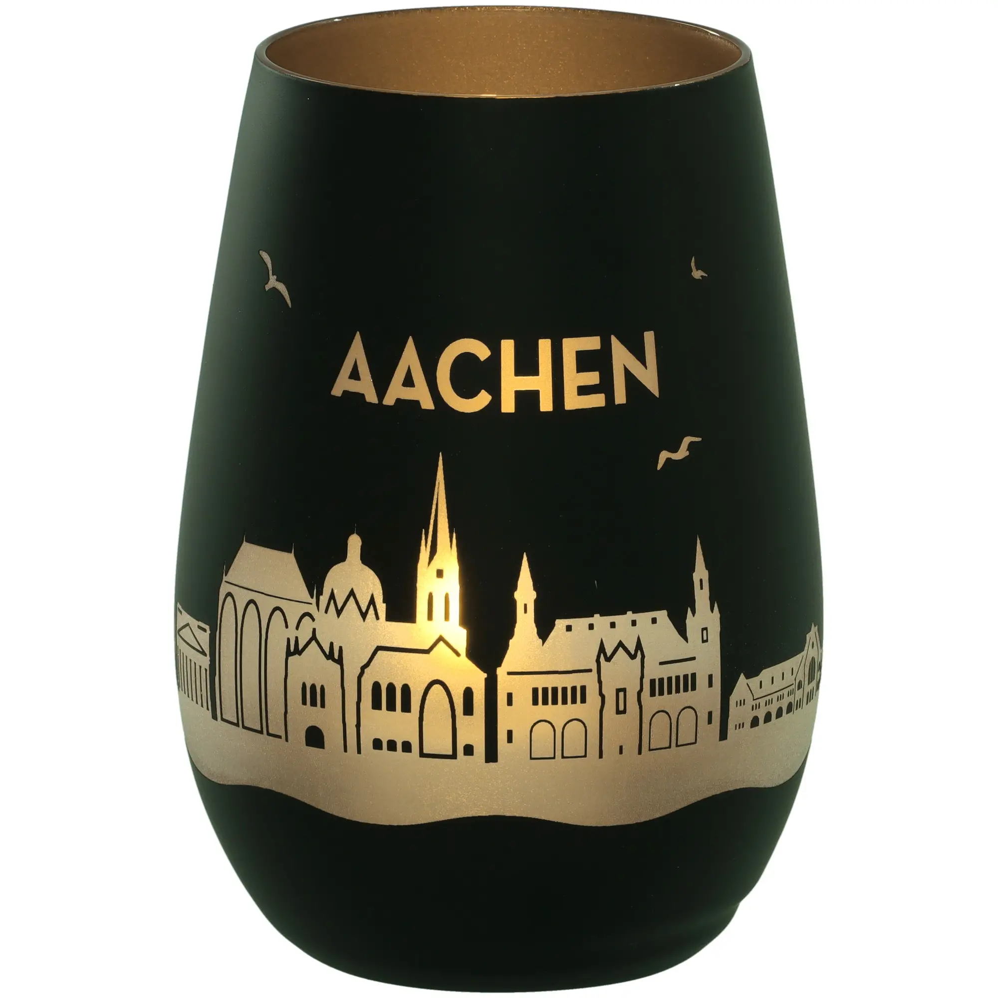 Vase, Glas, dunkel, gold, Aachen