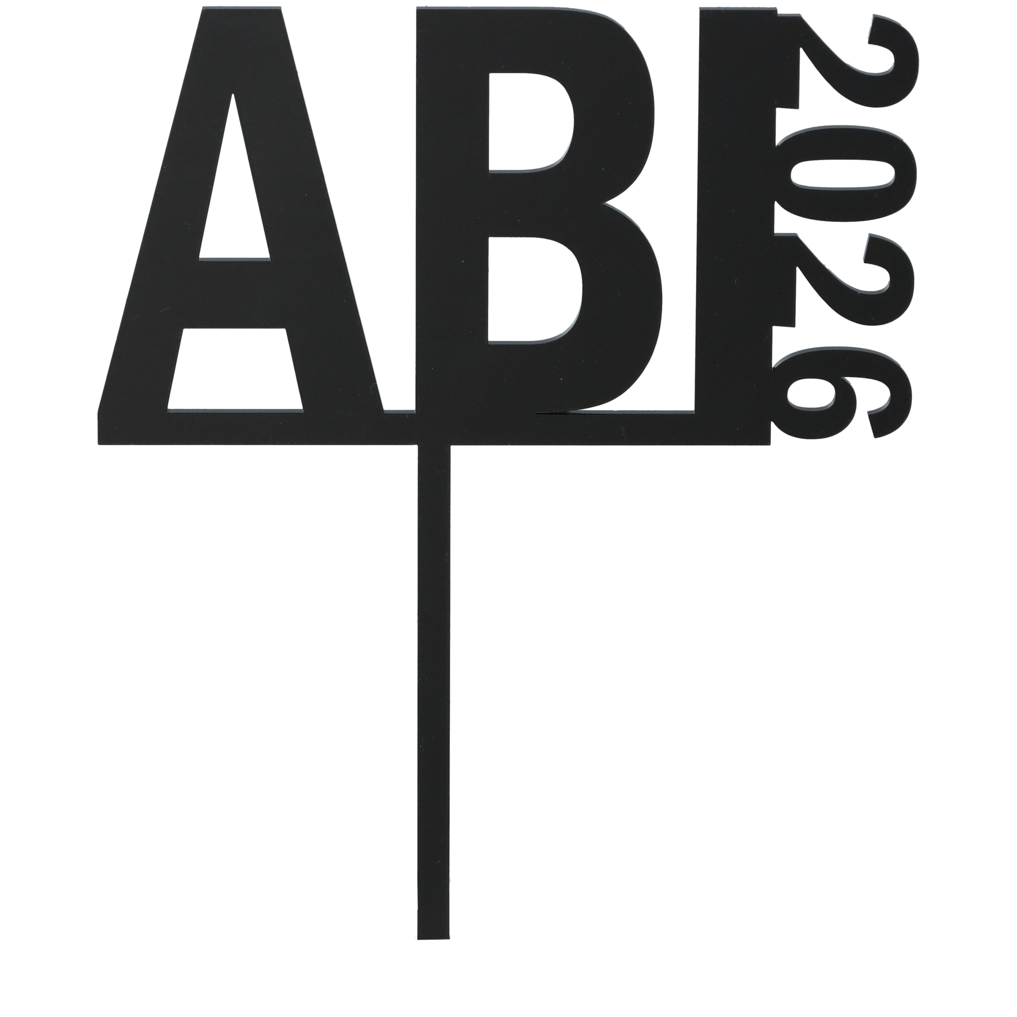 Cake Topper "ABI 2026" Symbol, Kreuz, Unterschreiben