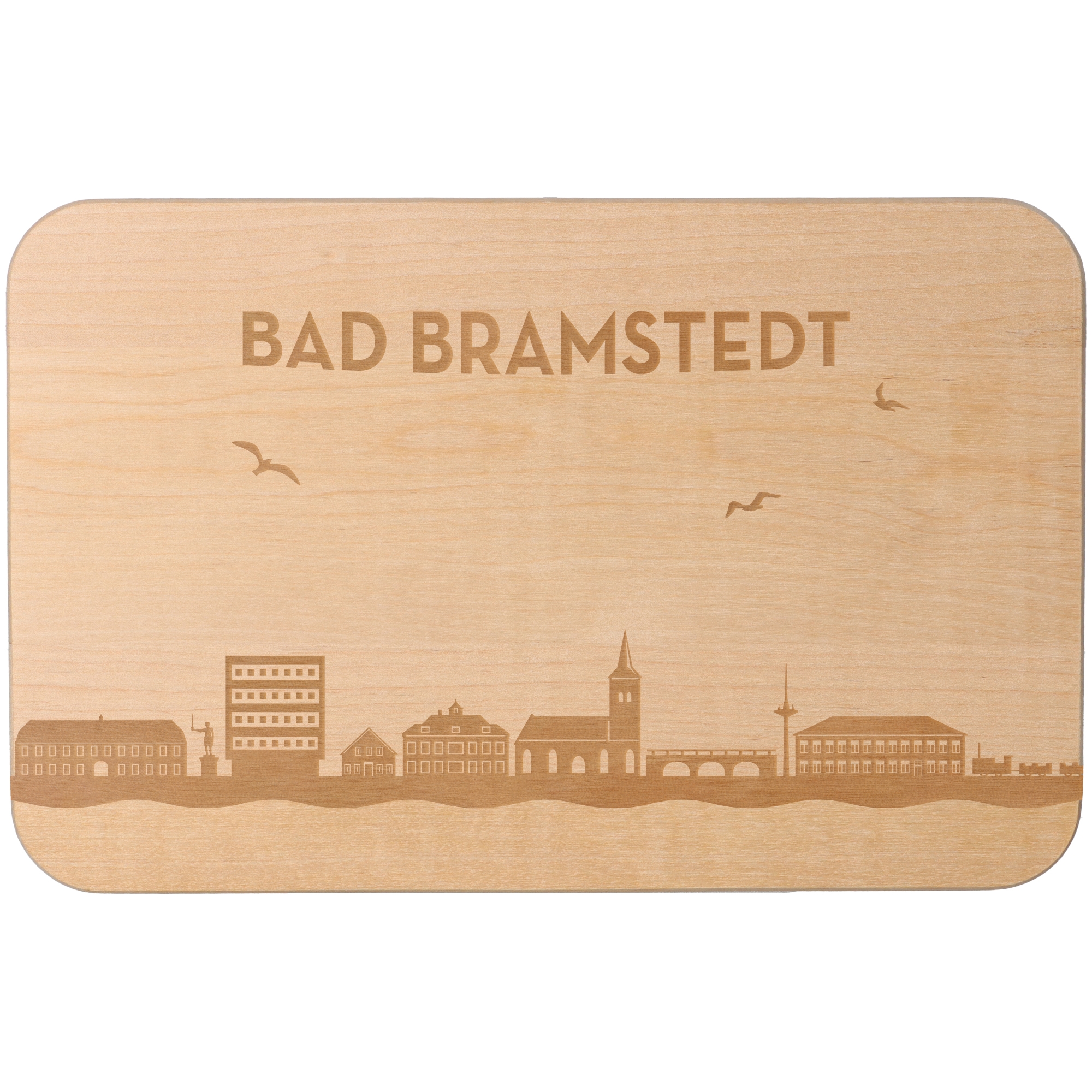 Frühstücksbrett Skyline Bad Bramstedt Holz, Sperrholz, Matte