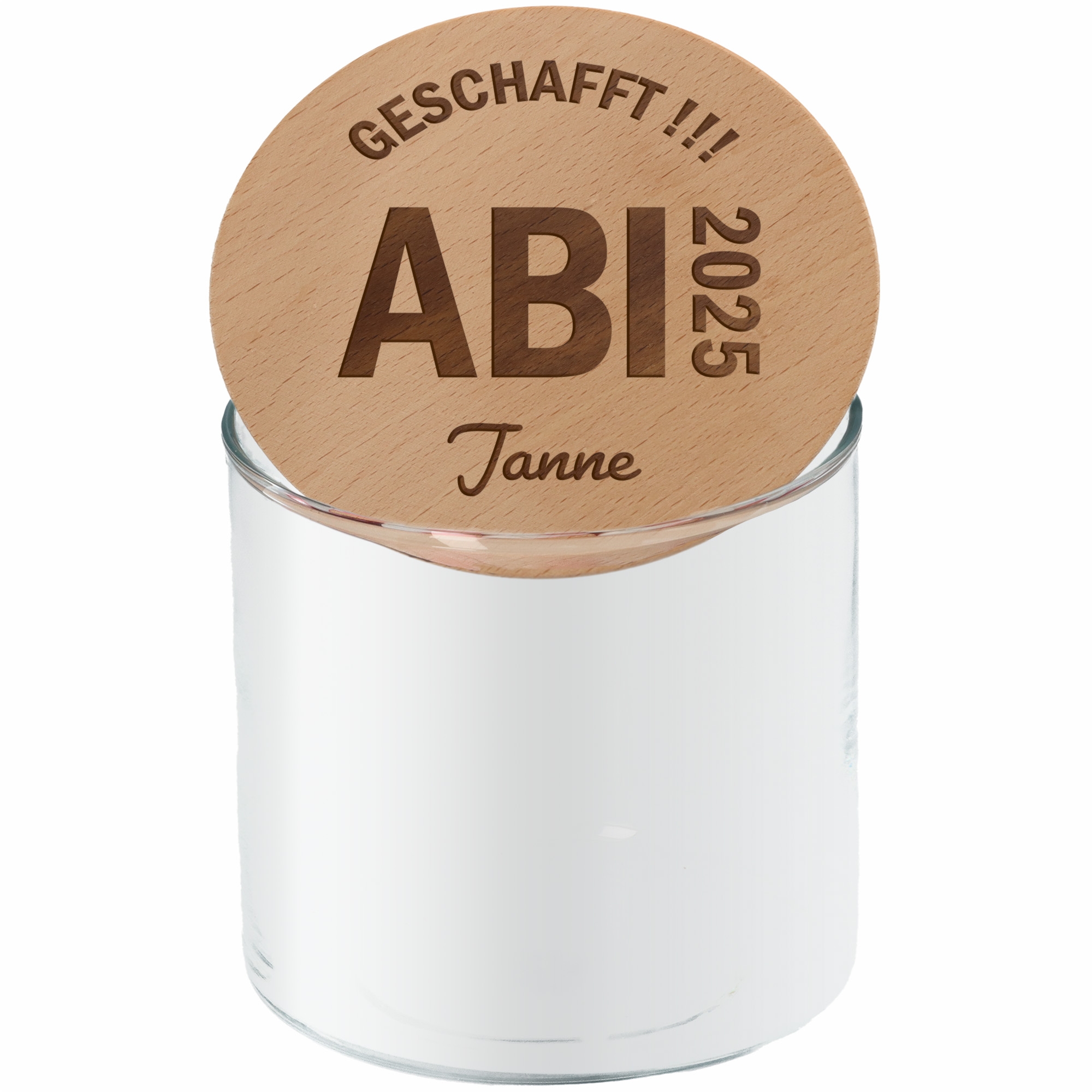 Geschenkglas Dein Design Groß mit Gravur