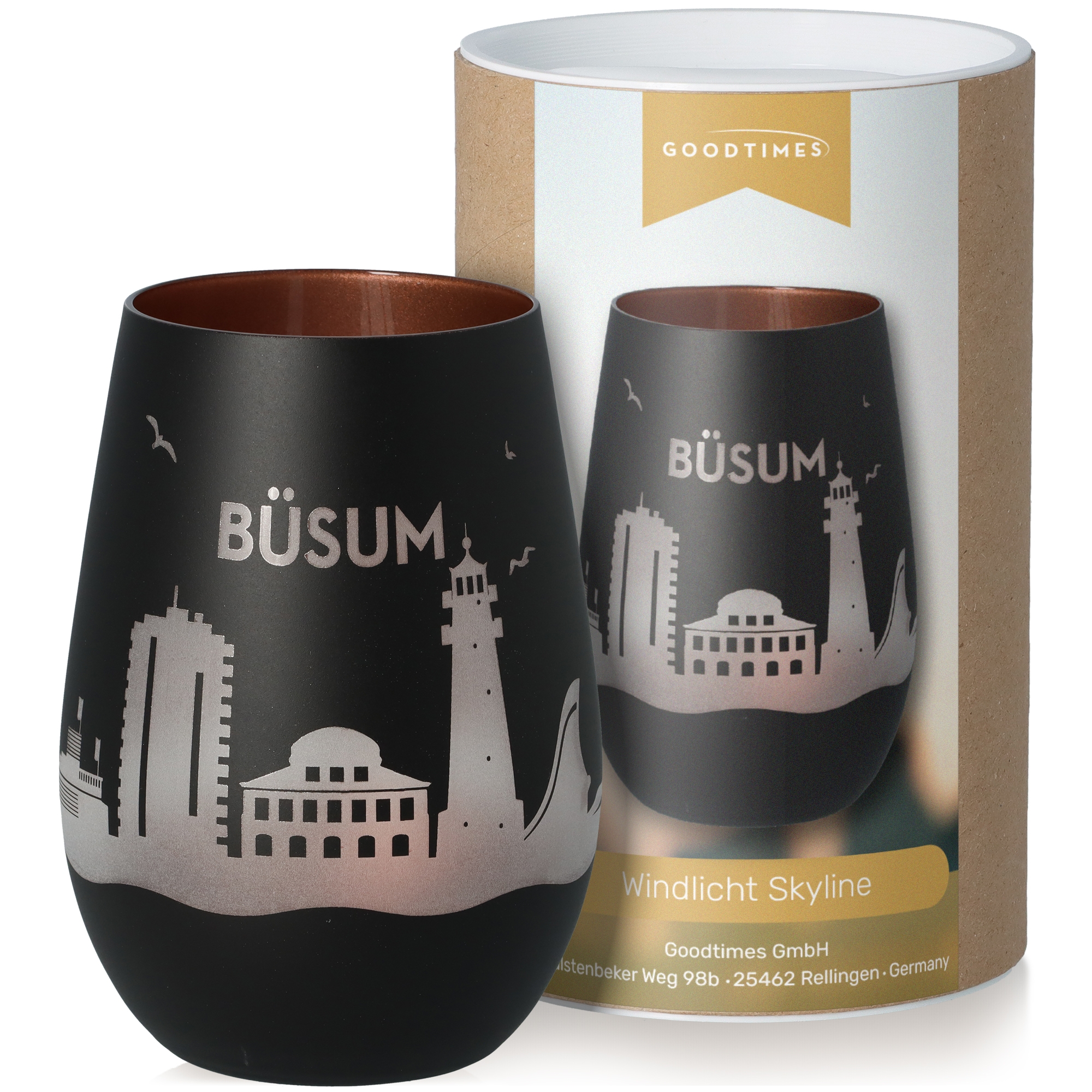 Windlicht Skyline Büsum Töpferei, Tasse, Krug