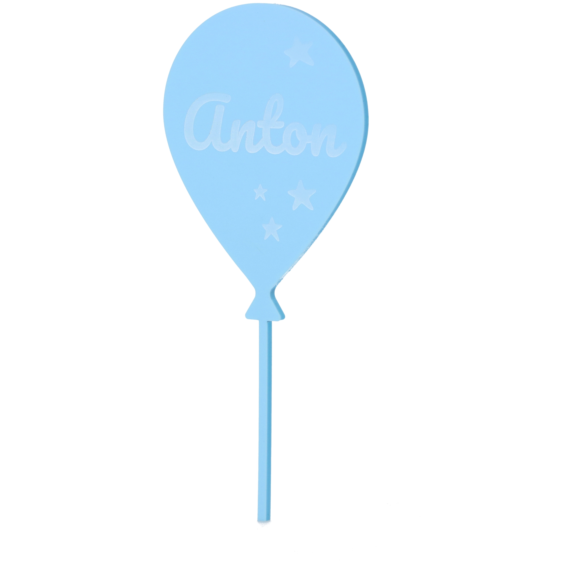 Cake Topper Ballon mit Sternen Blau