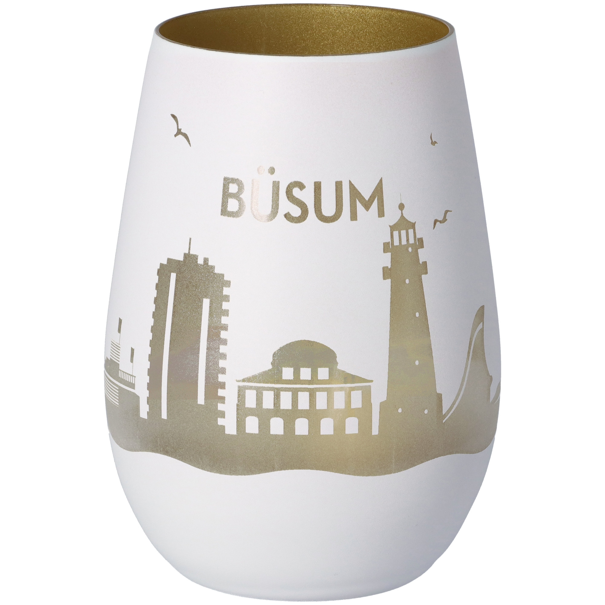 Windlicht Skyline Büsum Töpferei, Krug, Vase, Porzellan, Glas