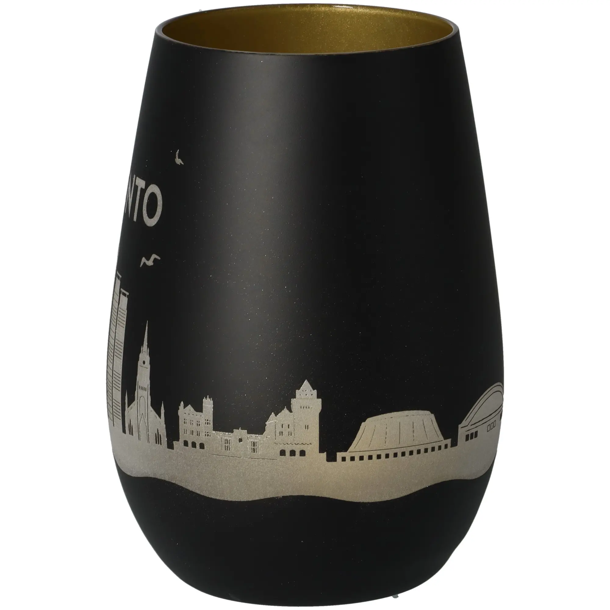 Vase, Schwarz, Metall, Stadtbild, Geschliffene Oberfläche
