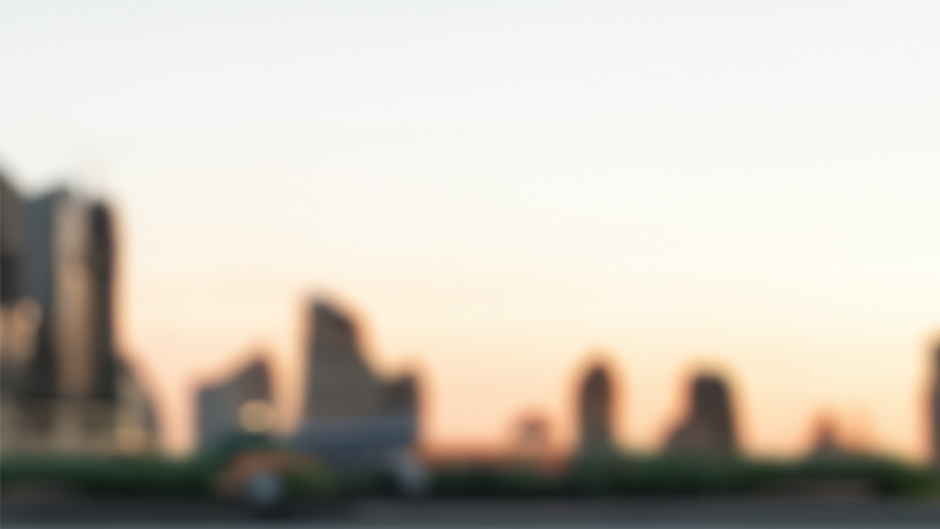 city, skyline, gebäude, unscharf, sonnenuntergang