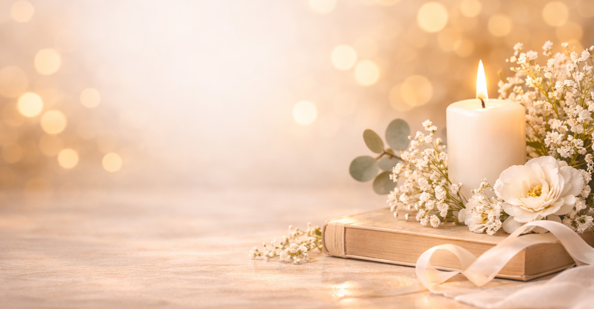 Kerze, Blumen, Buch, Dekoration, Licht