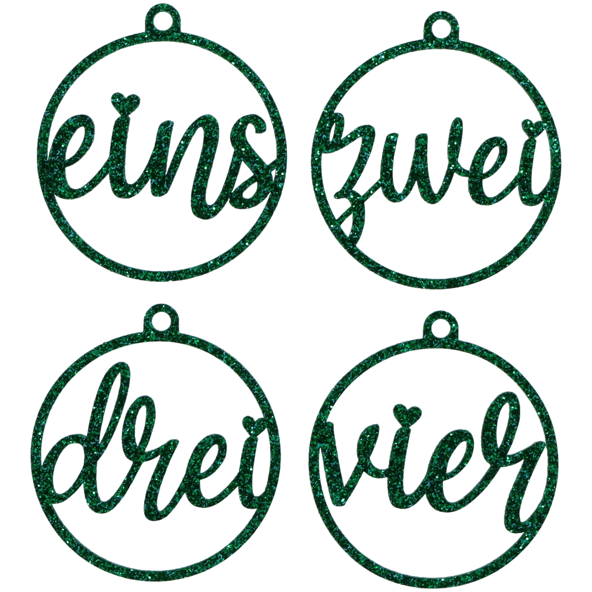 Adventskranz Anhänger Zahlen Rund 1-4 Grün Adventskranz Anhänger Zahlen Rund 1-4 Grün