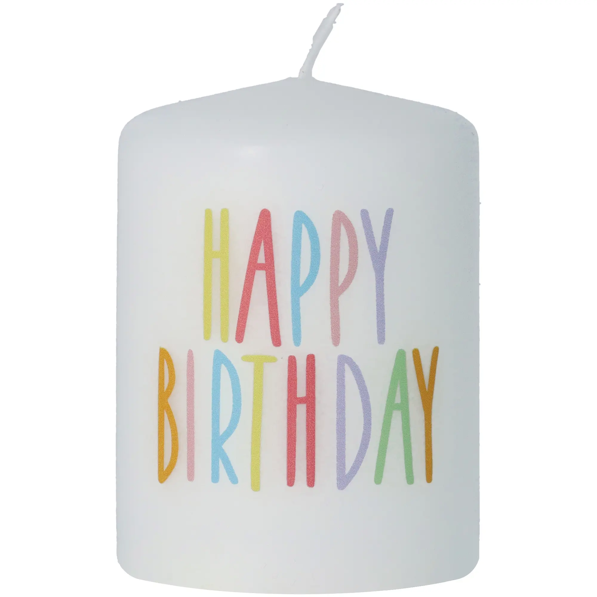 Stumpenkerze "Happy Birthay"