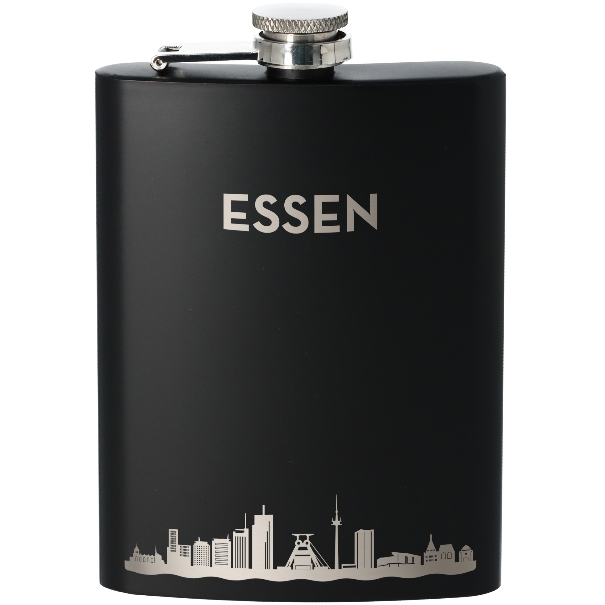 Flachmann Skyline Essen Flasche, Rasierwasser, Postfach