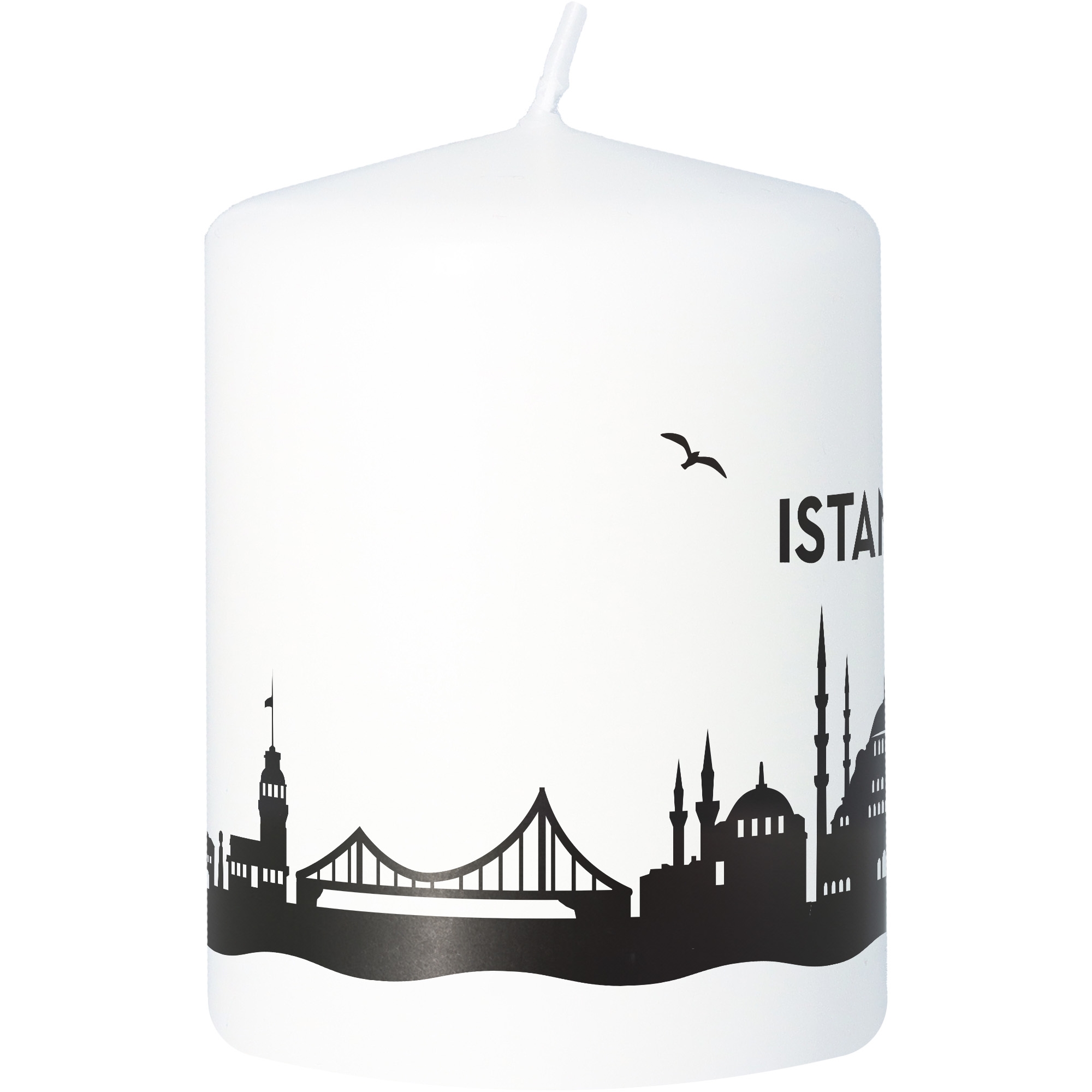 Stumpenkerze Skyline Istanbul Tier, Vogel, Kerze
