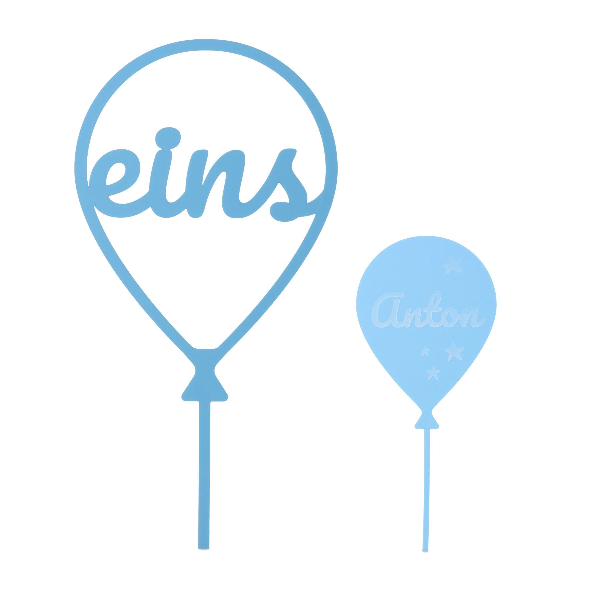 Cake Topper Ballon mit Sternen Zahl 1 Blau Cake Topper Ballon mit Sternen Zahl 1 Blau