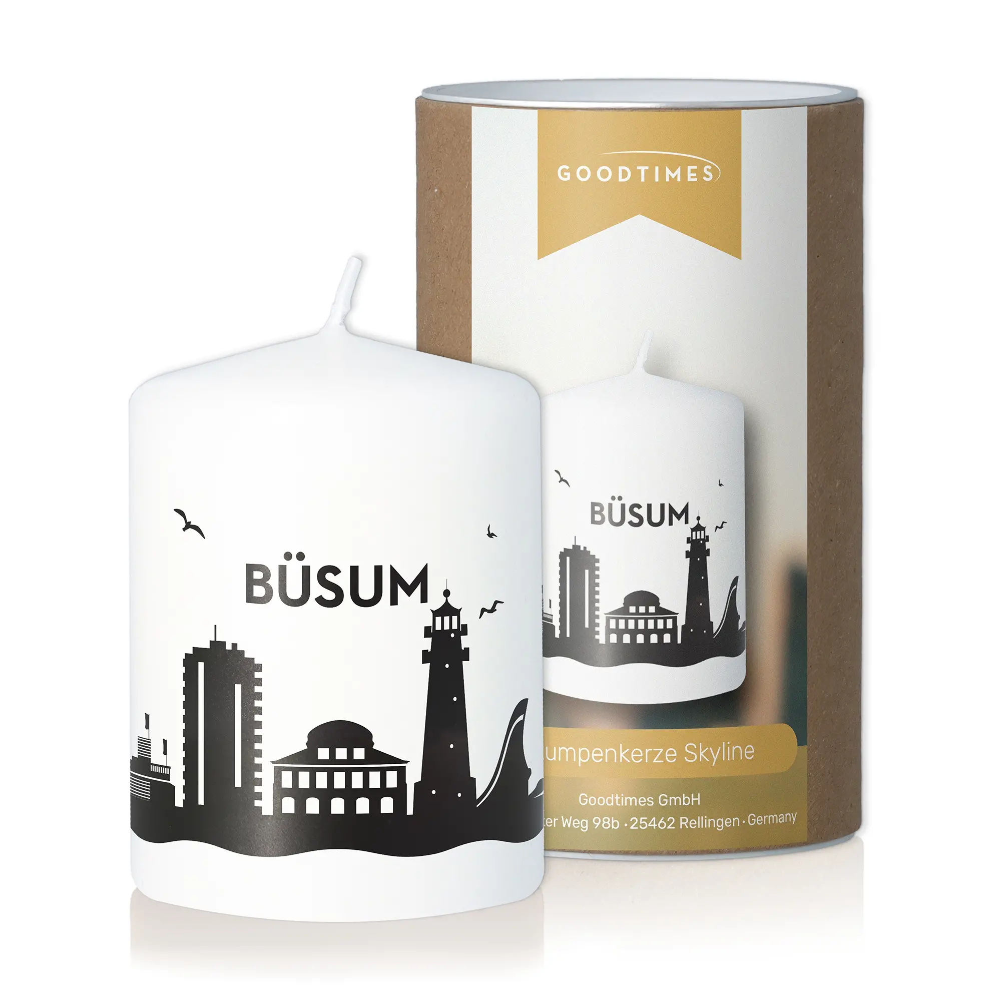 Stumpenkerze Skyline Büsum