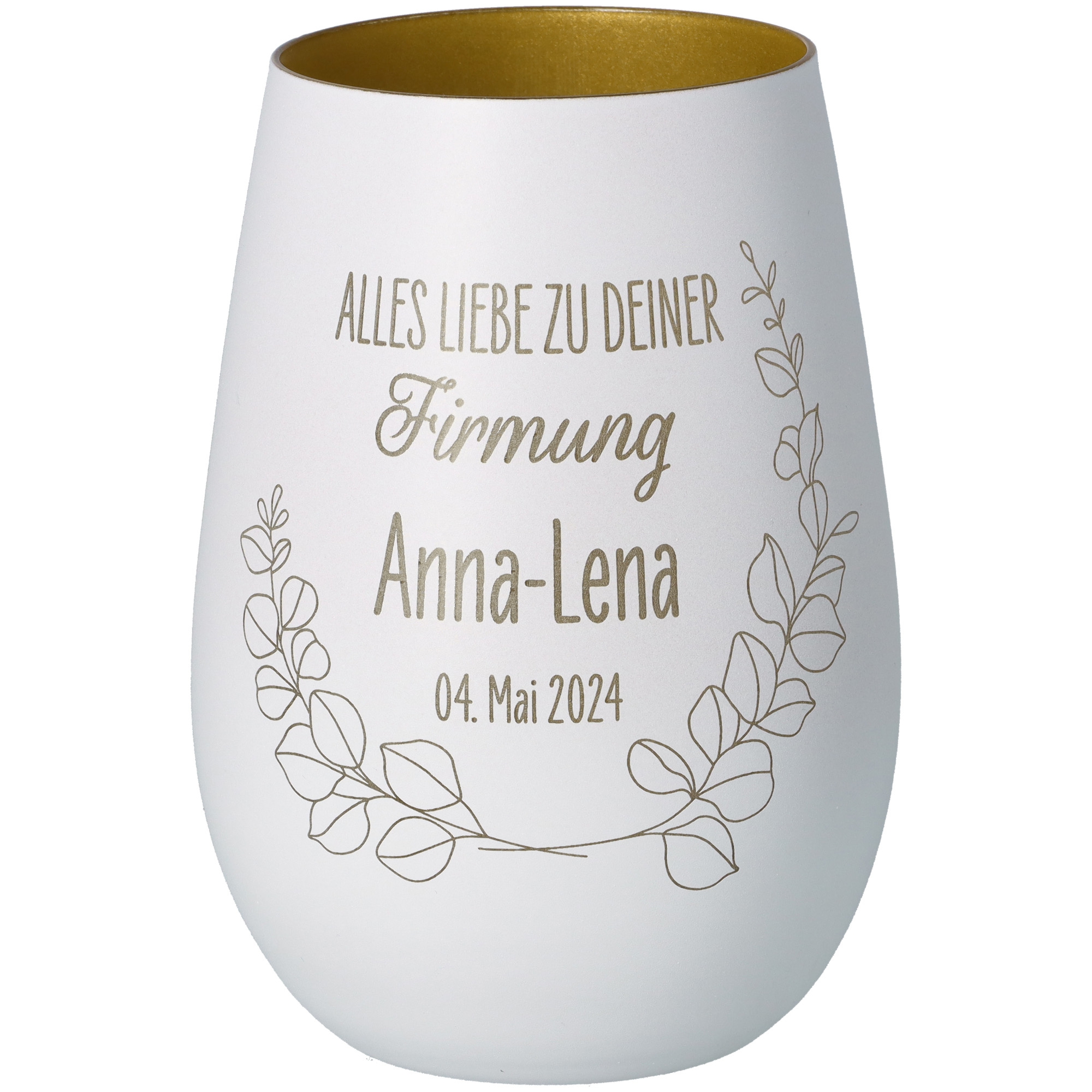 Windlicht "Firmung" Krug, Töpferei, Vase, Glas