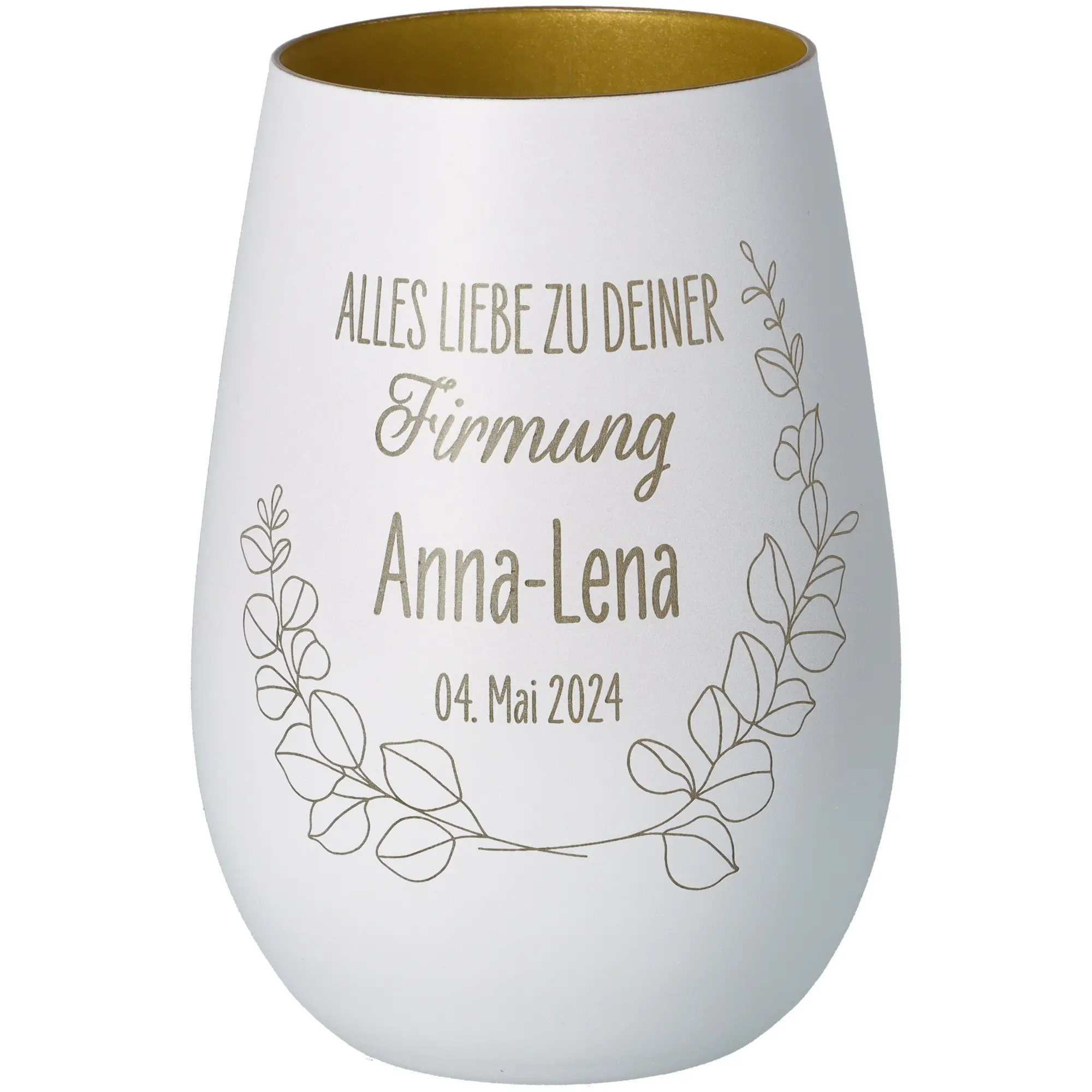 Windlicht "Firmung" Krug, Töpferei, Vase, Glas