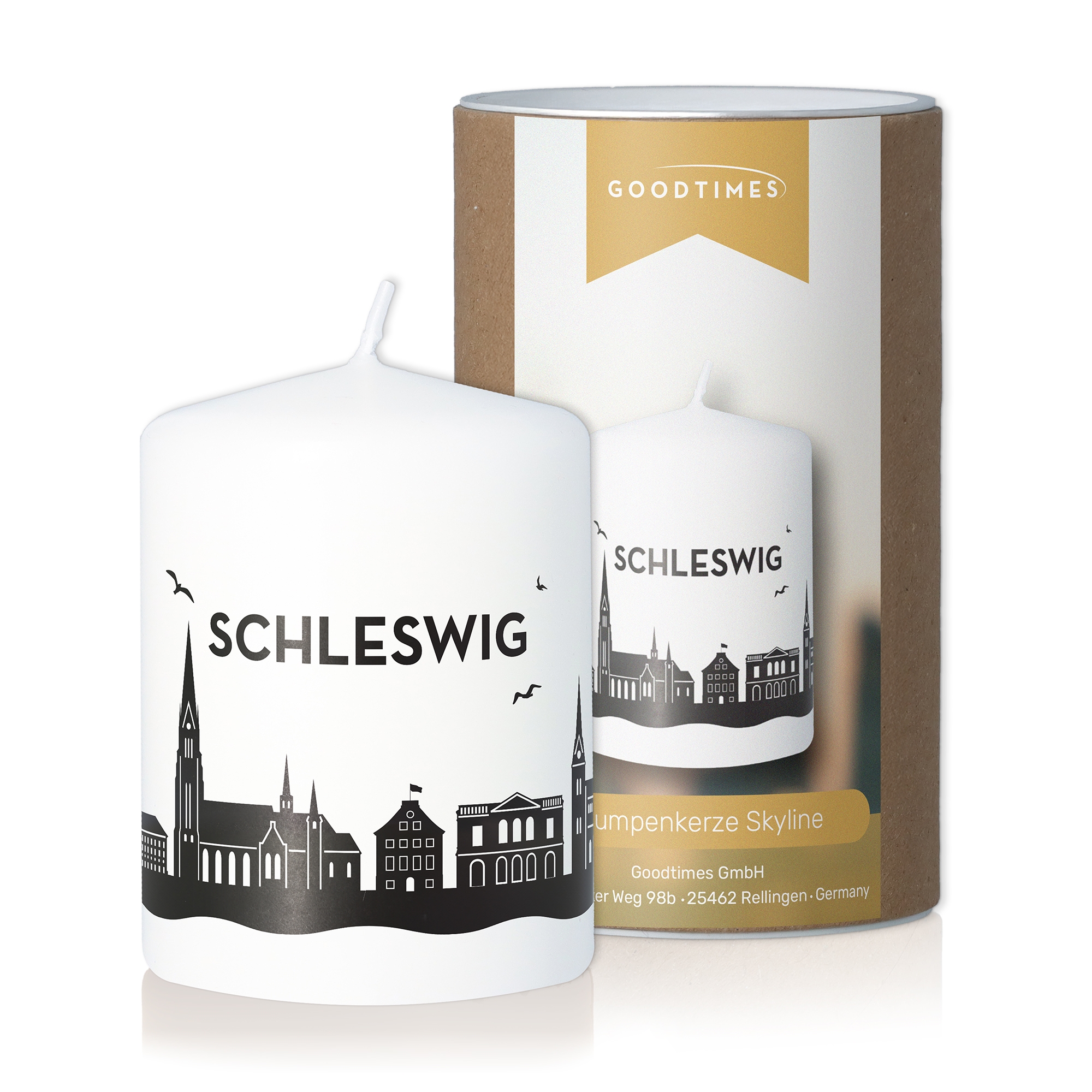 Stumpenkerze Skyline Schleswig Kerze