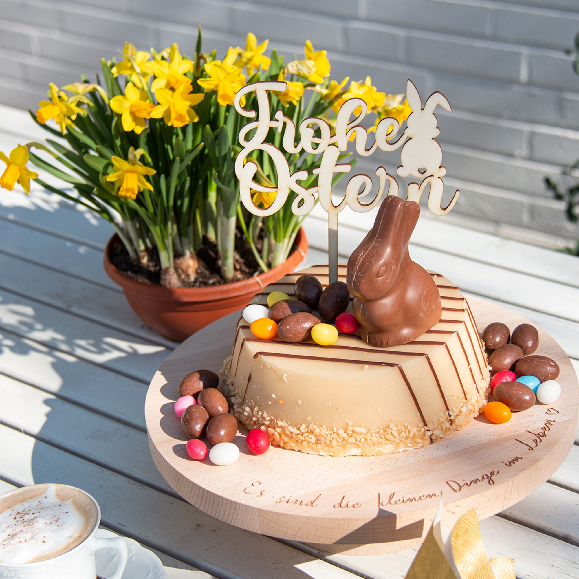 Cake Topper "Frohe Ostern" Holz