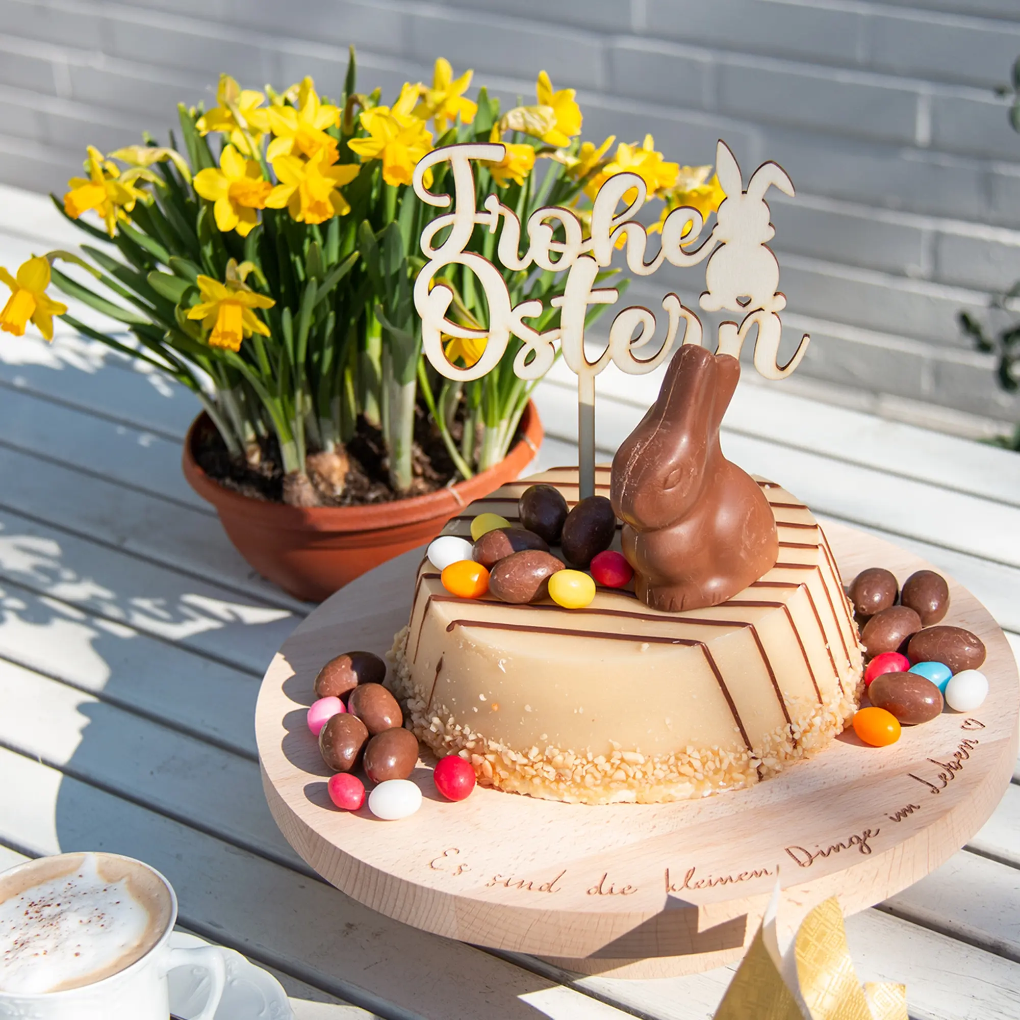 Cake Topper "Frohe Ostern" Holz
