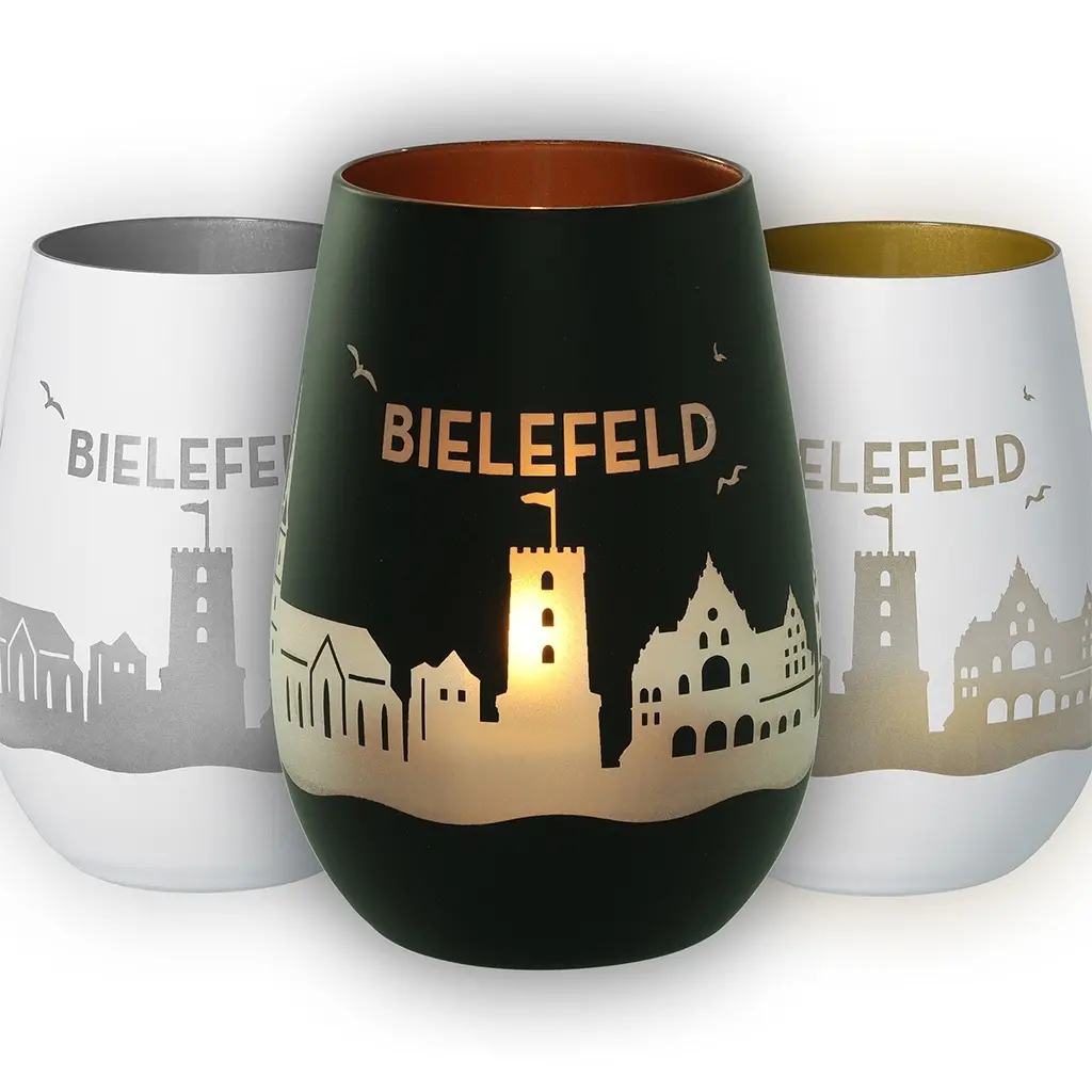 Goblet, Travel mug, Bielefeld, City silhouette, Gold accent