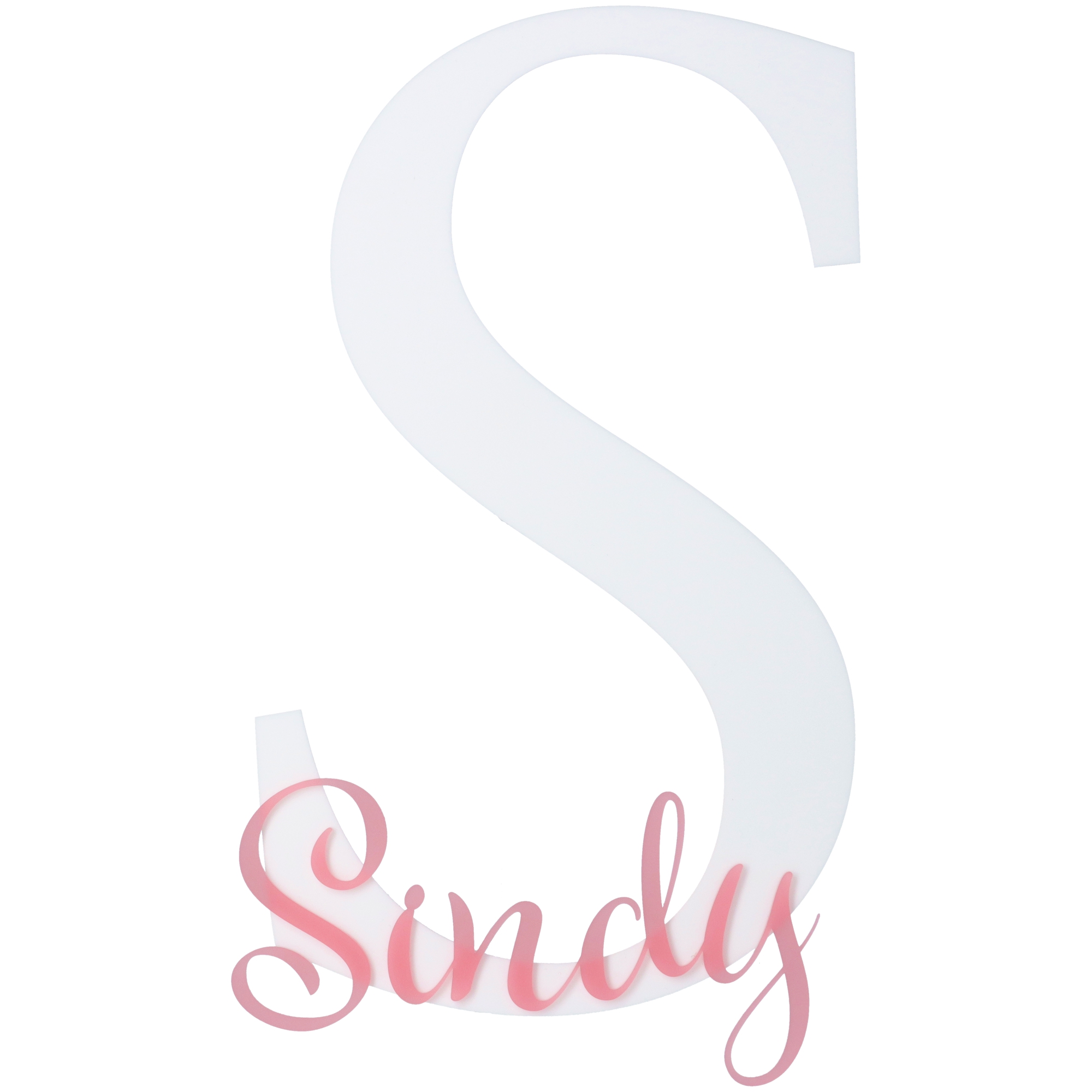 Schild Anfangsbuchstabe Weiß & Rosa Schild Anfangsbuchstabe Weiß & Rosa