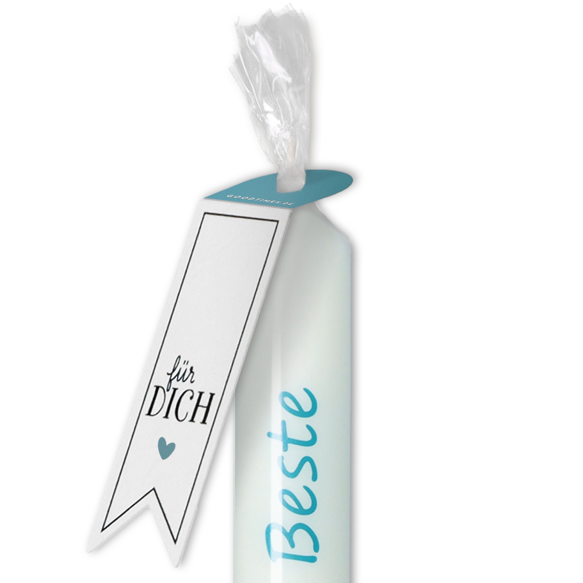 Stabkerze "Du bist der Beste" Petrol Stabkerze "Du bist der Beste" Petrol