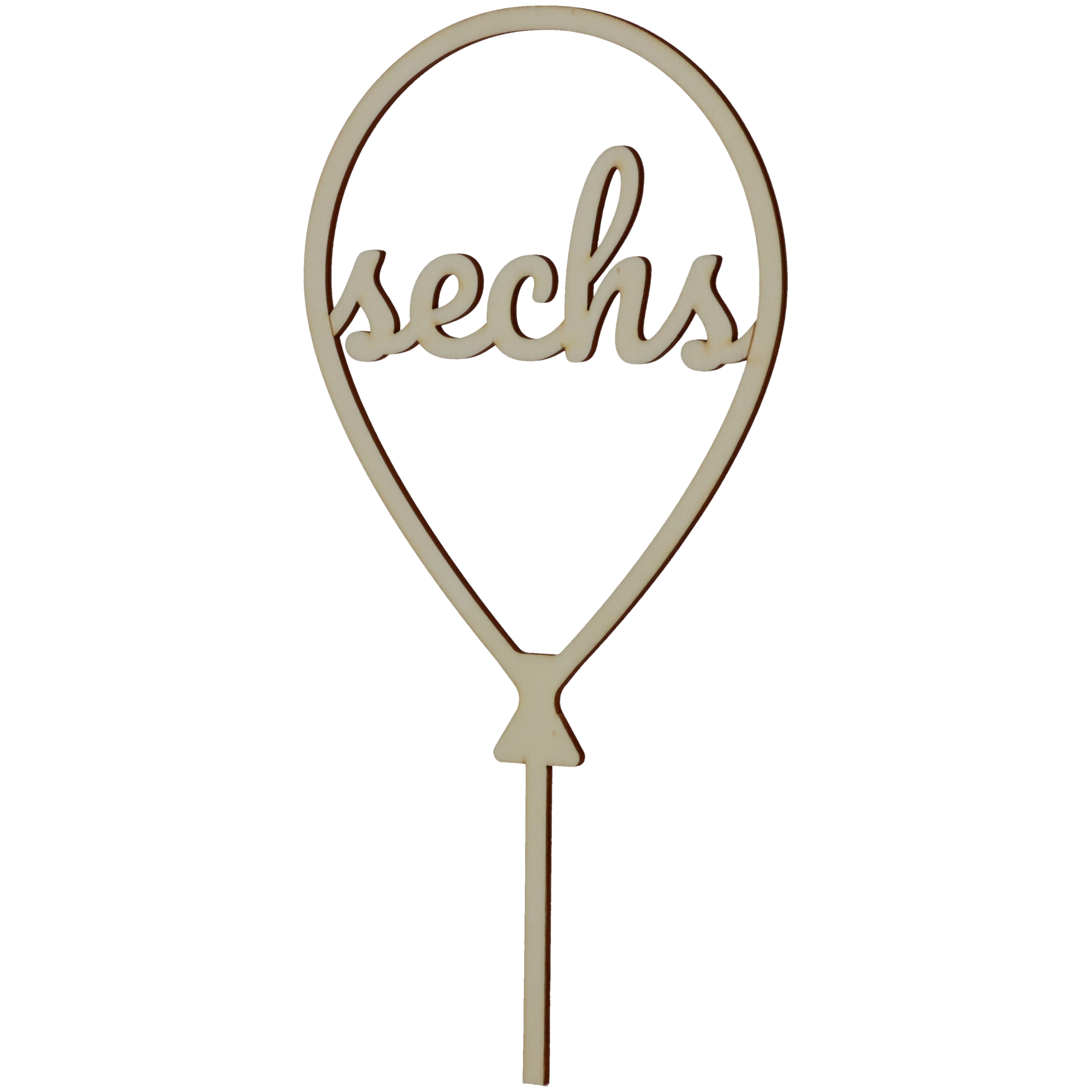 Cake Topper Ballon Zahl 6