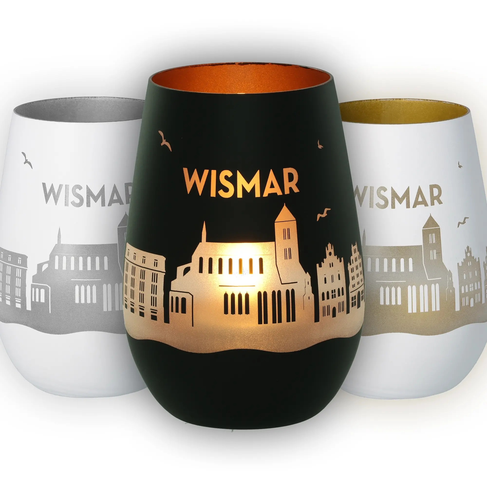 Glas, Wisgrad, Vase, Schwarz, Gold, Stadt Silhouette