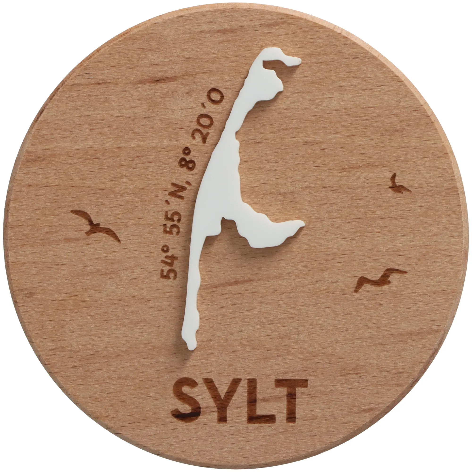 Geschenkglas Skyline "Sylt Silhouette" Weiß