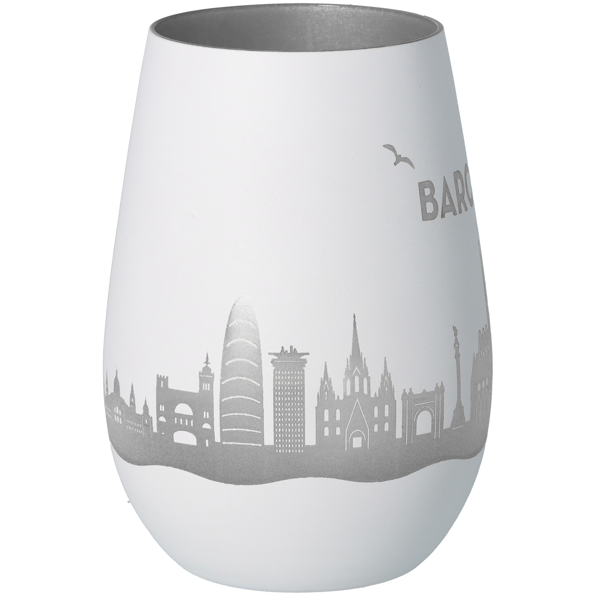 Windlicht Skyline Barcelona Töpferei, Glas, Einmachglas, Vase, Porzellan