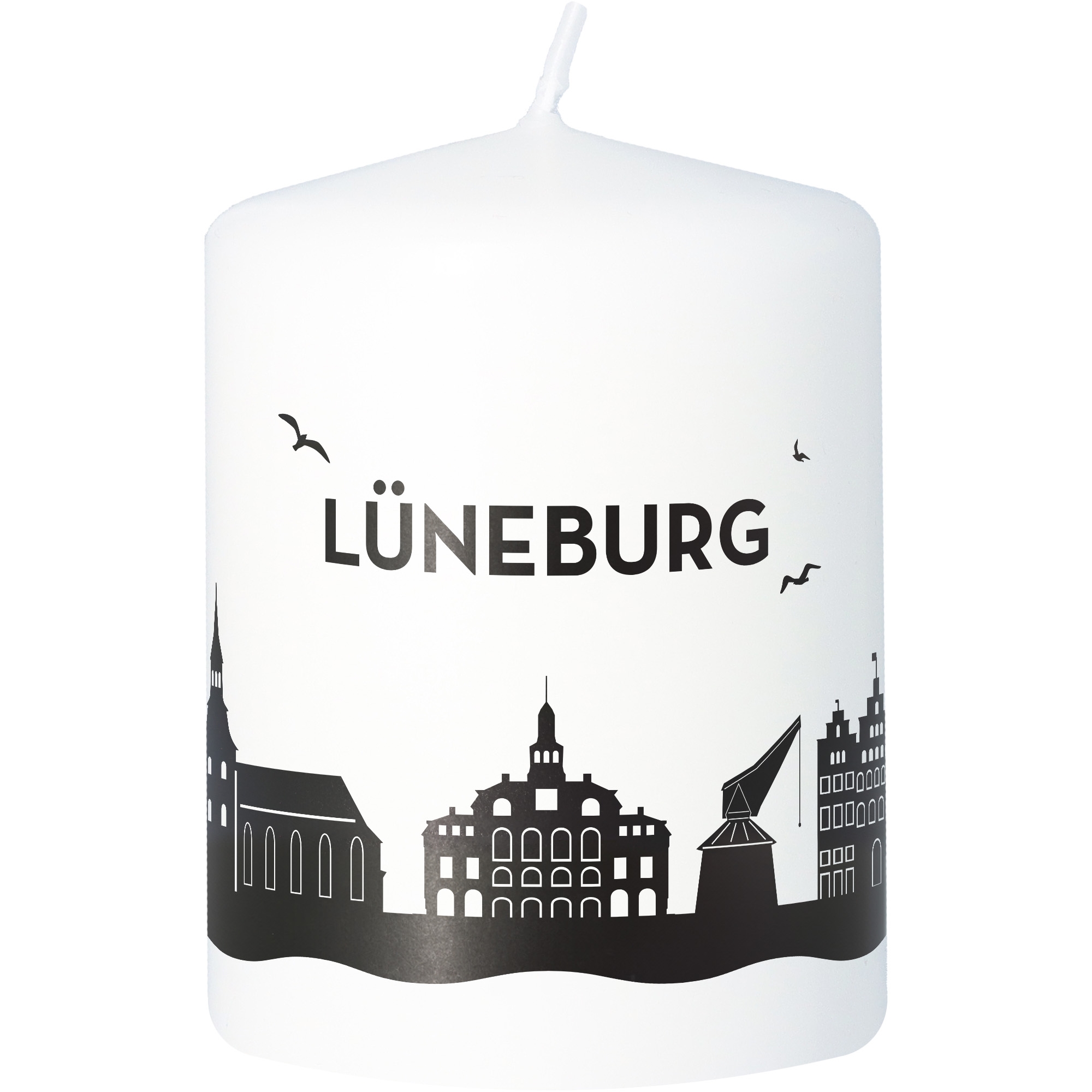 Stumpenkerze Skyline Lüneburg Kerze