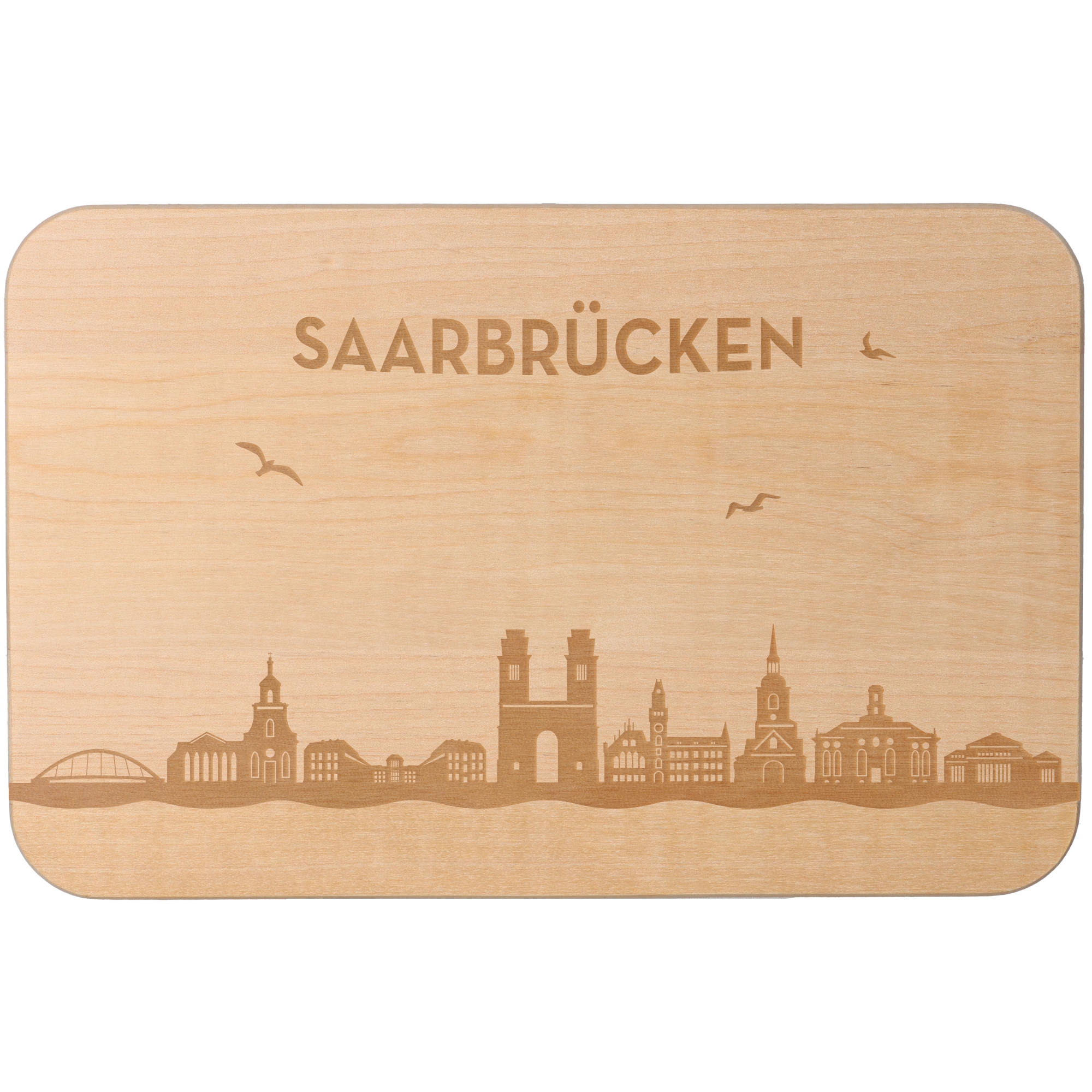 Frühstücksbrett Skyline Saarbrücken Frühstücksbrett Skyline Saarbrücken