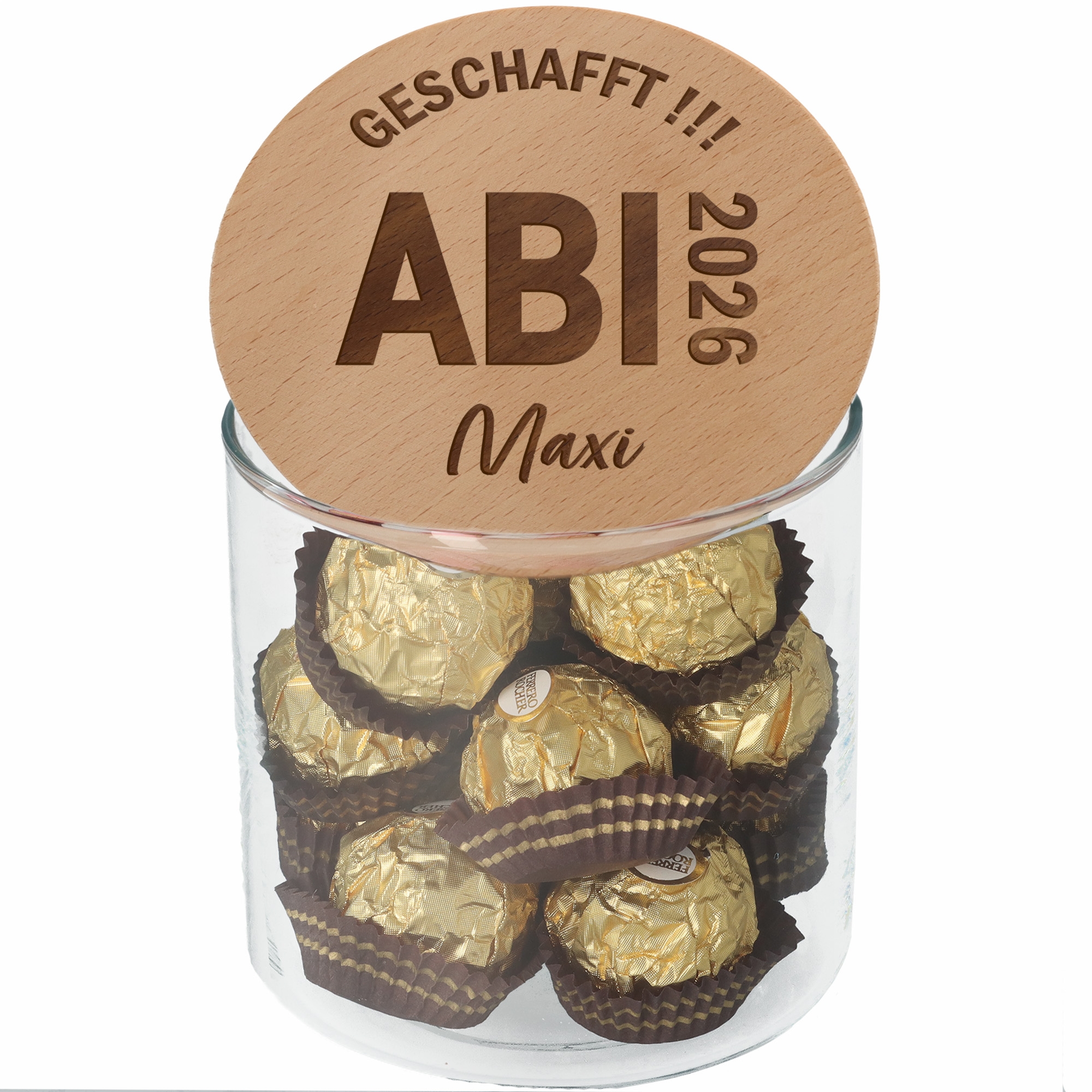 Geschenkglas "ABI 2026" Schokolade, Nachtisch, Essen