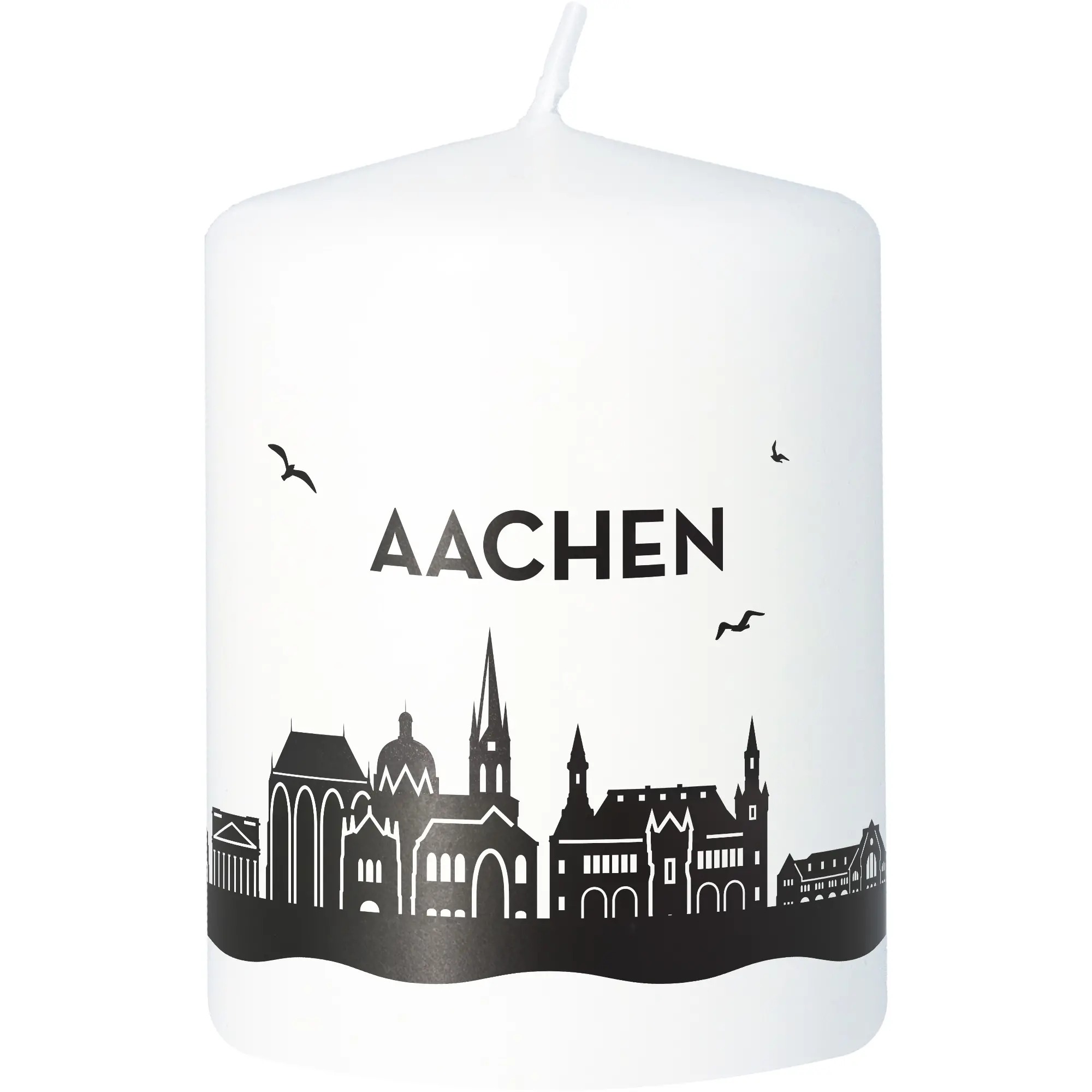 Kerze, Weiße Kerze, Stadtmotiv, Aachen, Wachskerze