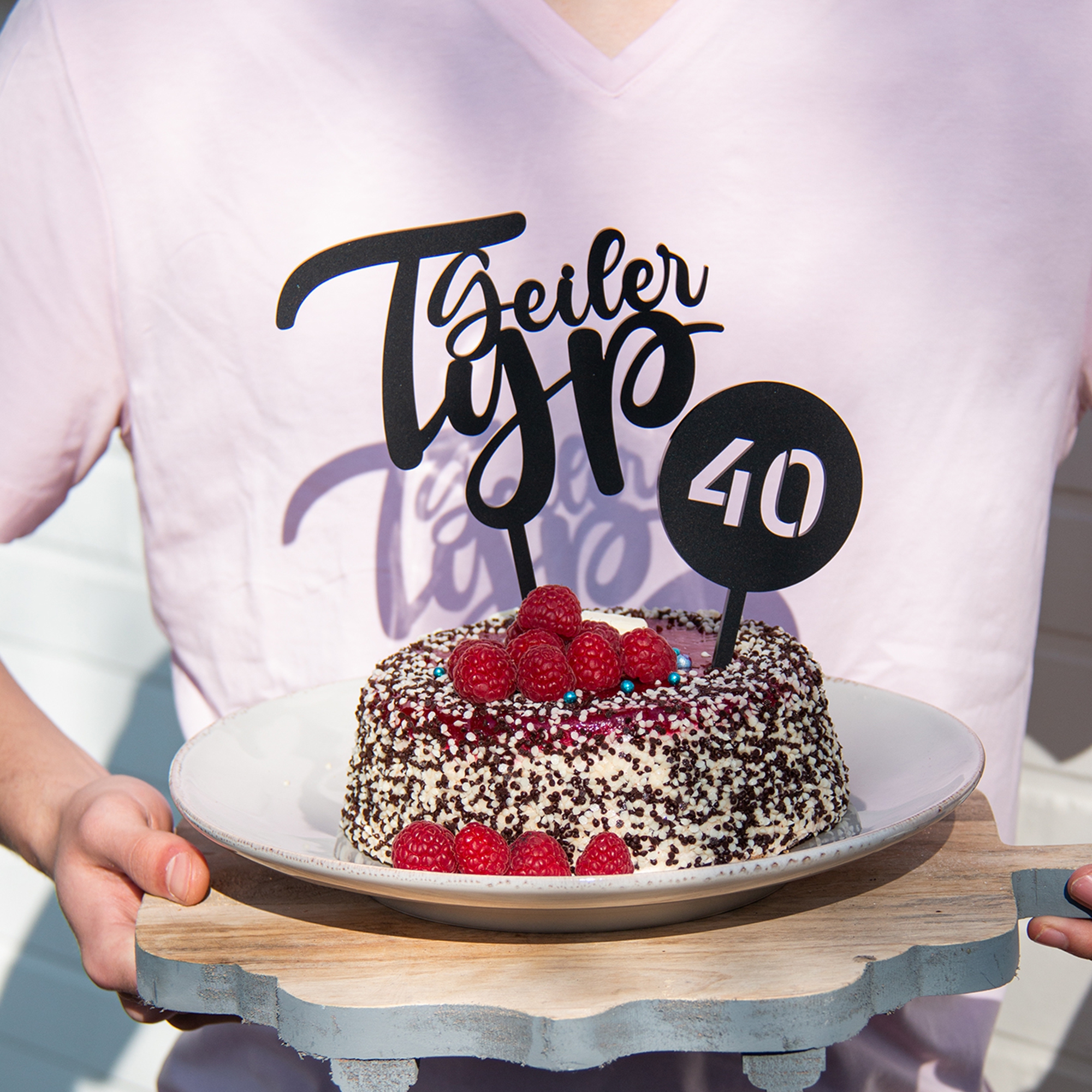 Cake Topper "Geiler Typ mit Zahl"