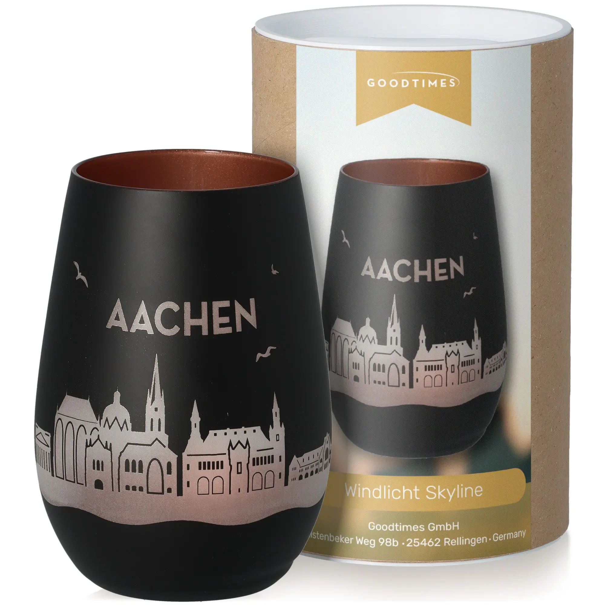 glas, wein glas, fluglinien skyline, aachen skyline, windlicht