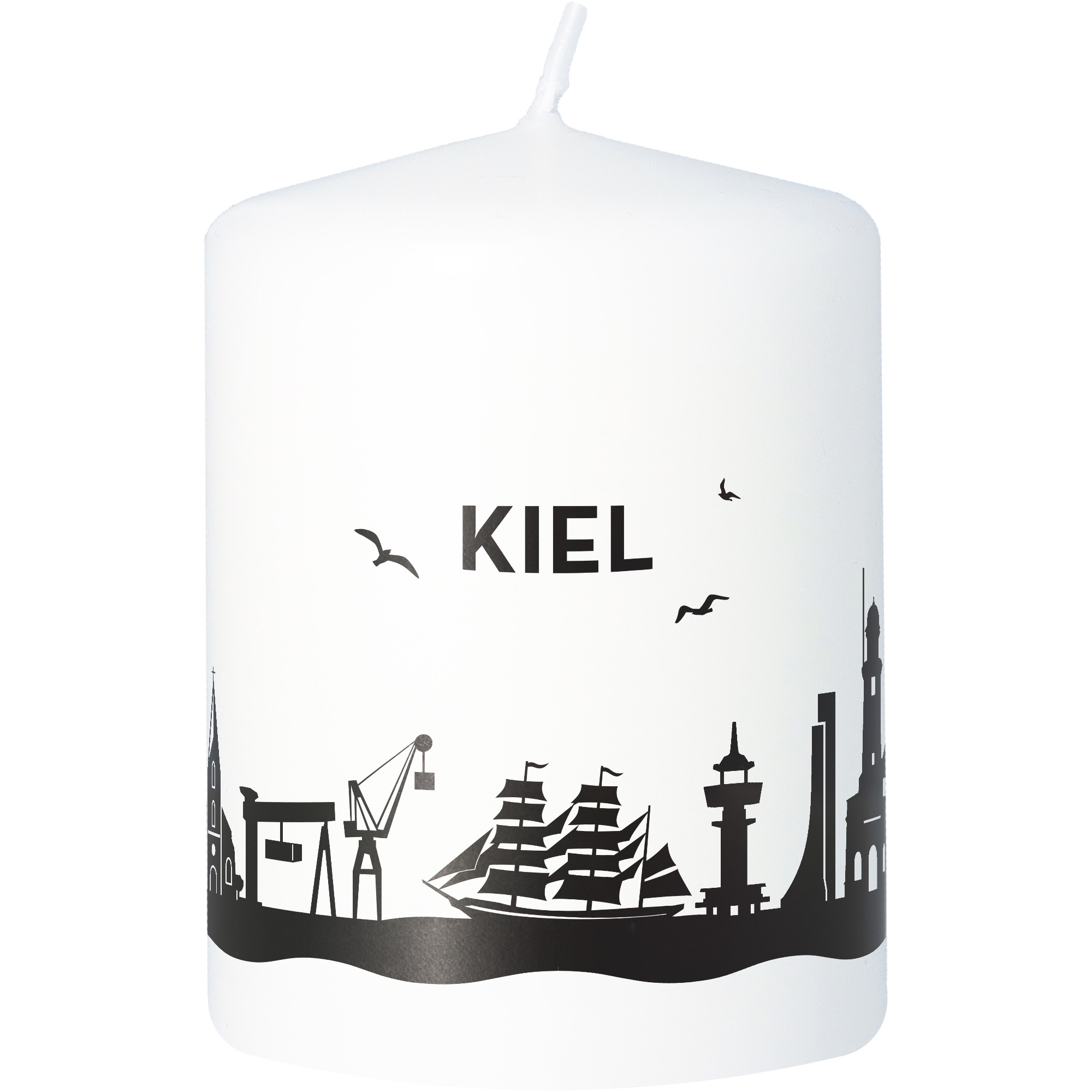 Stumpenkerze Skyline Kiel Stumpenkerze Skyline Kiel