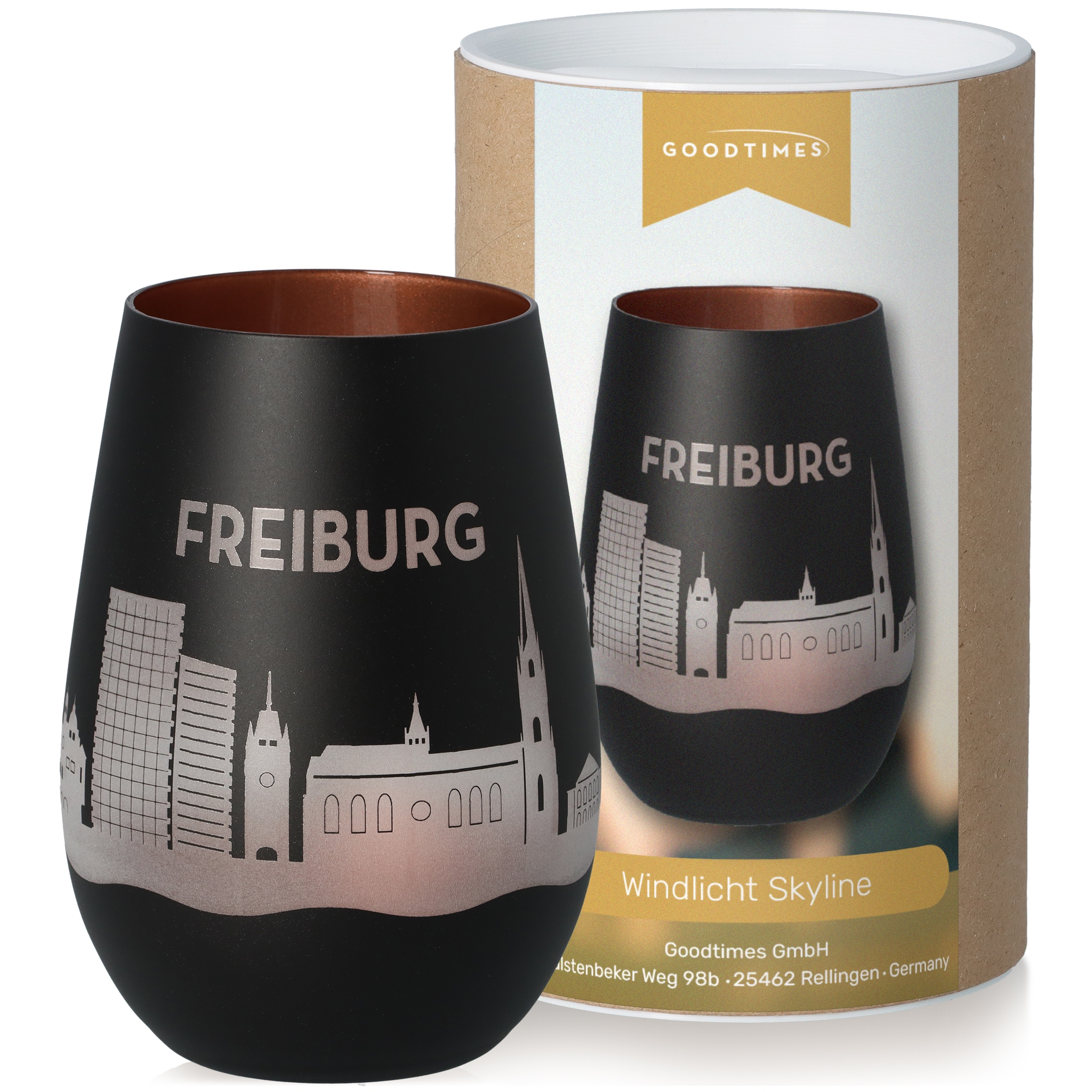 Windlicht Skyline Freiburg Töpferei, Krug, Tasse