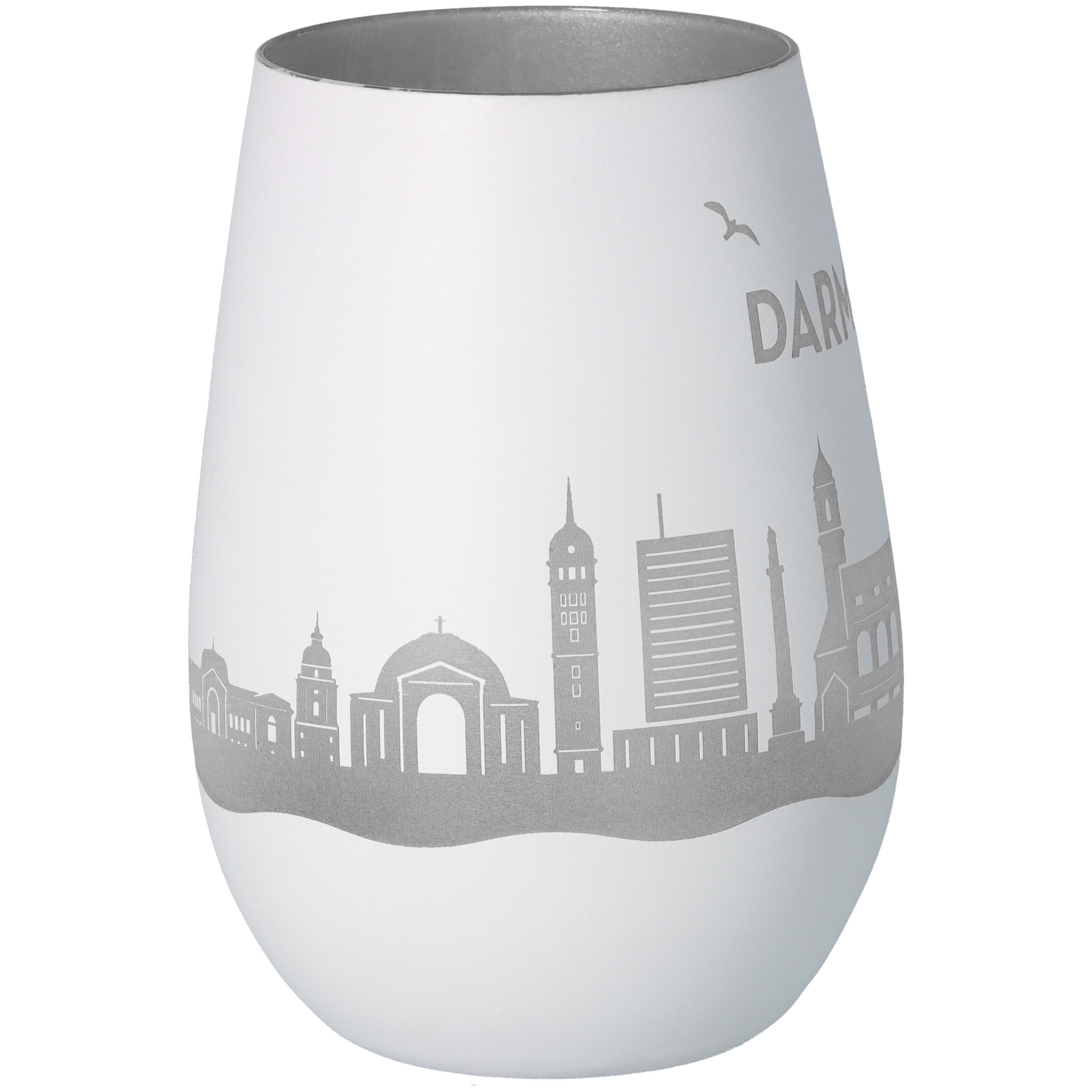 Windlicht Skyline Darmstadt Töpferei, Glas, Einmachglas, Porzellan, Vase