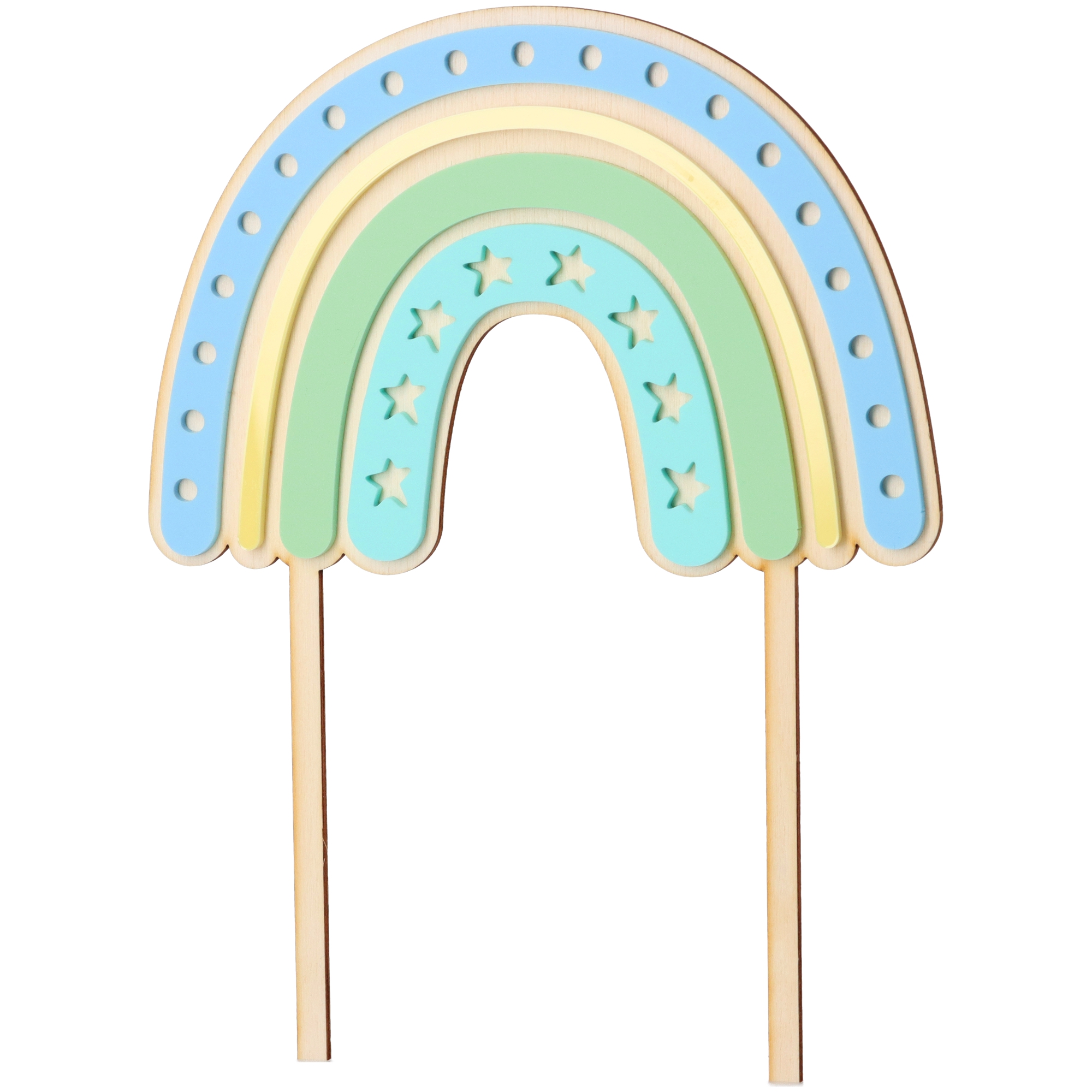 Cake Topper Regenbogen mit Sternen
