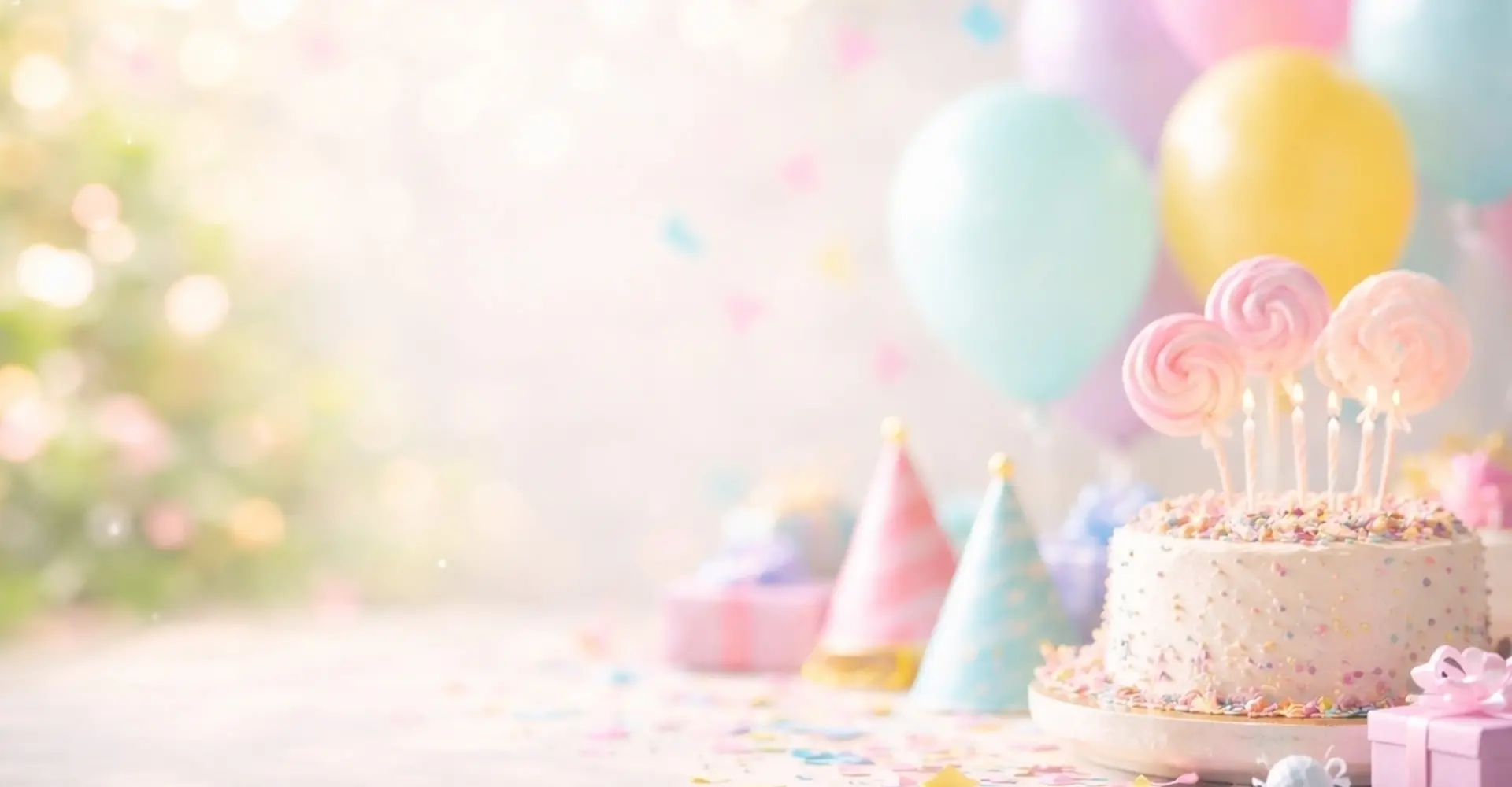 Birthday, Kuchen, Lollis, Party, Ballon