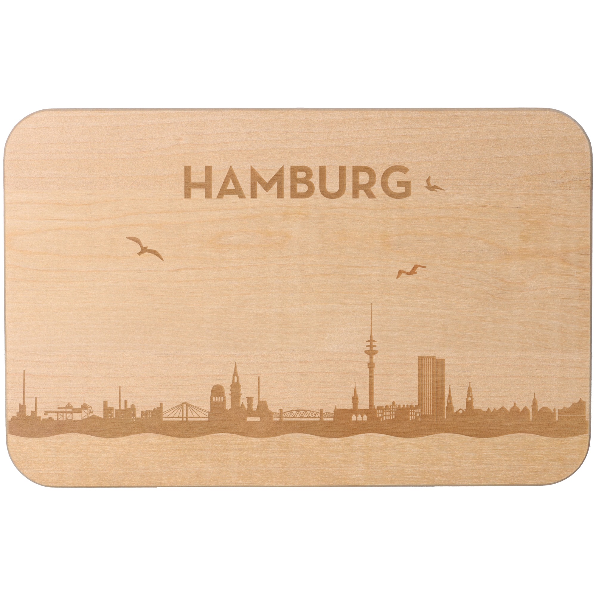 Frühstücksbrett Skyline Hamburg