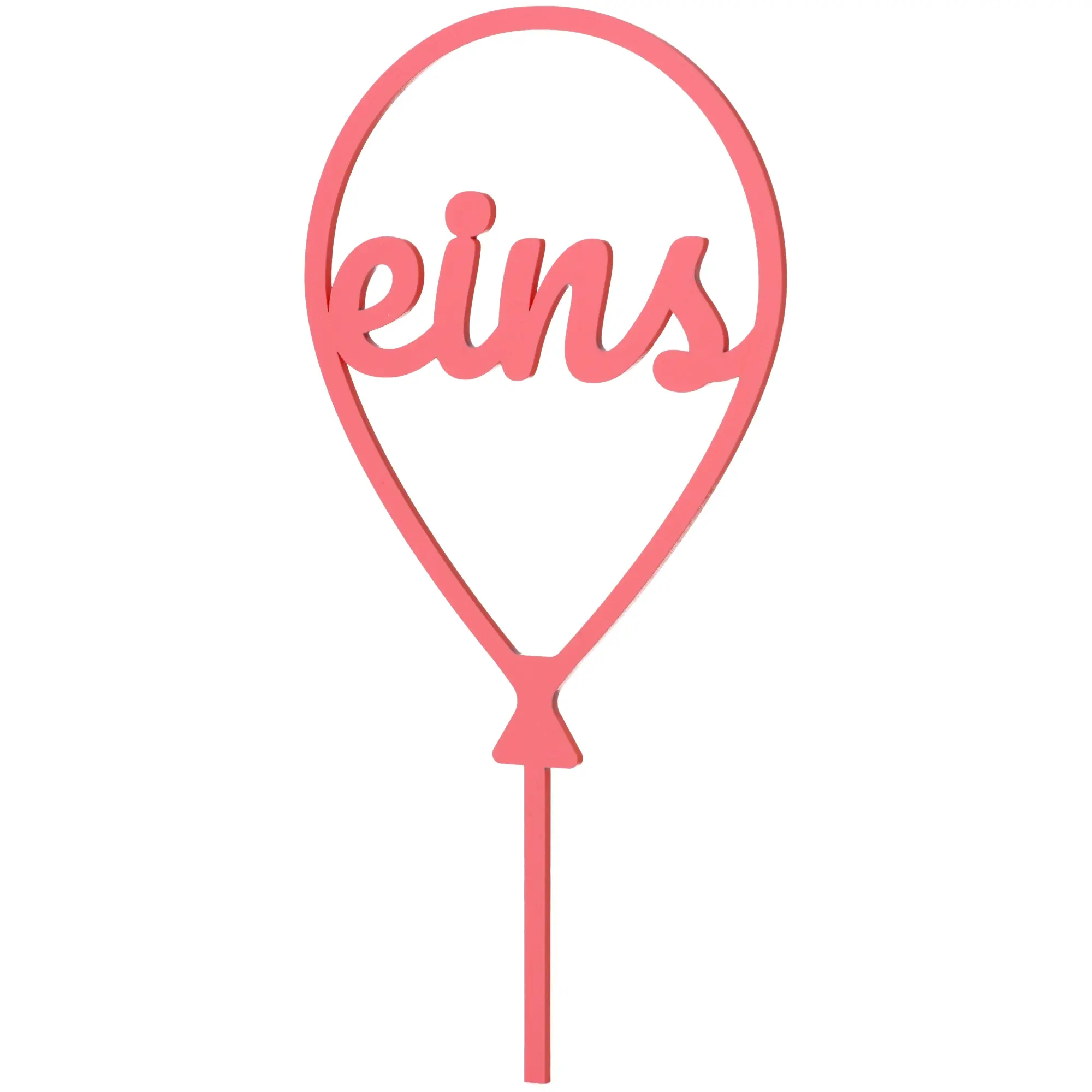 Cake Topper Ballon Zahl 1 Rosa