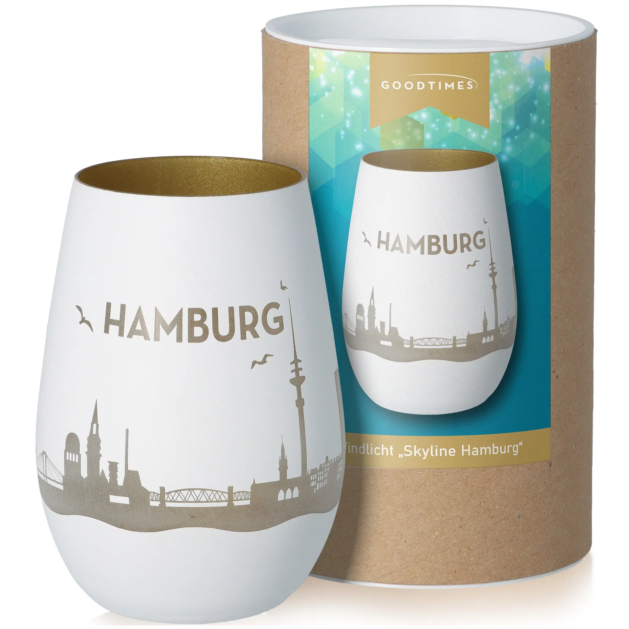 Windlicht Skyline Hamburg