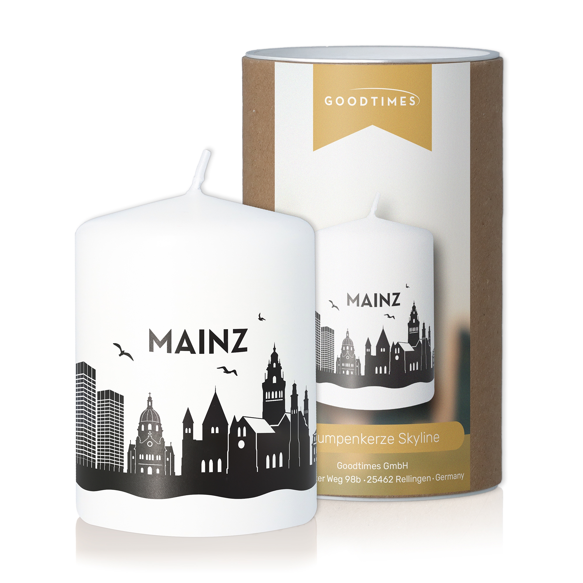Stumpenkerze Skyline Mainz