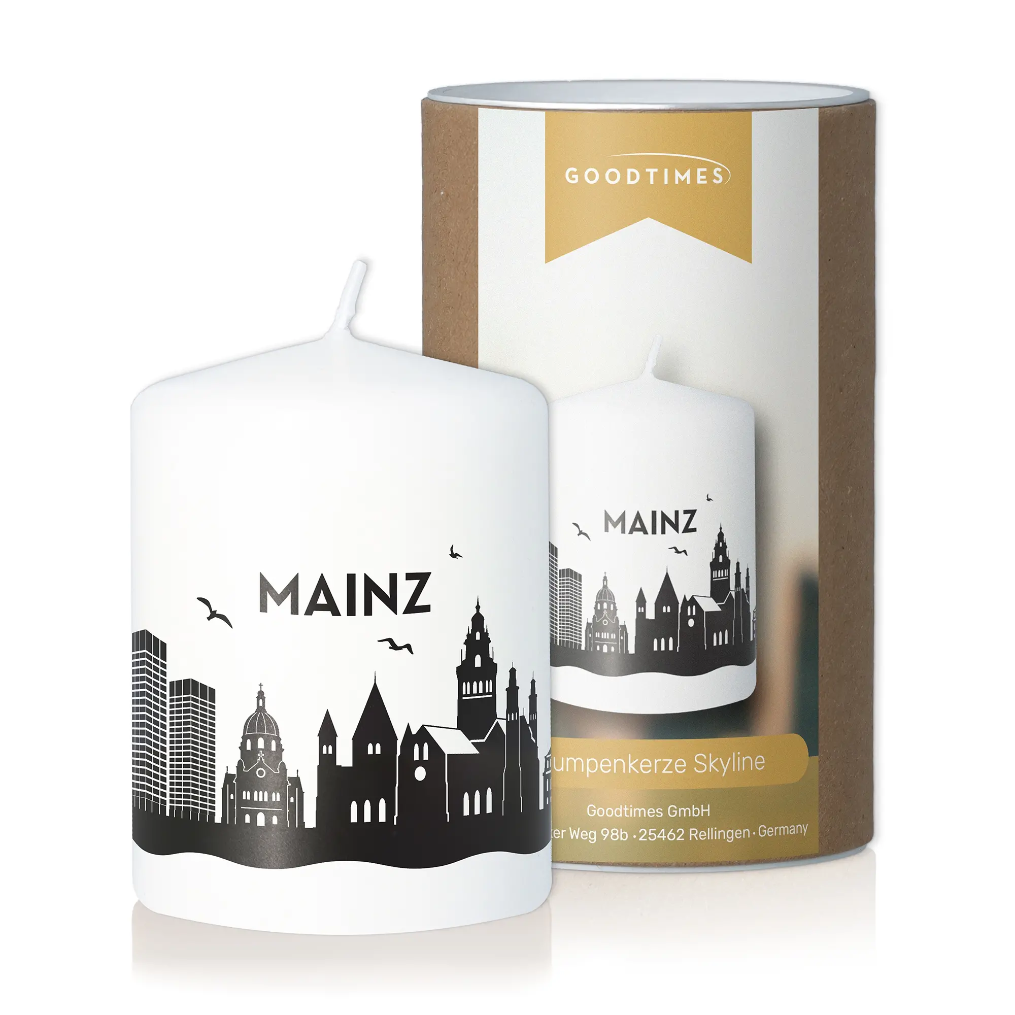 Stumpenkerze Skyline Mainz