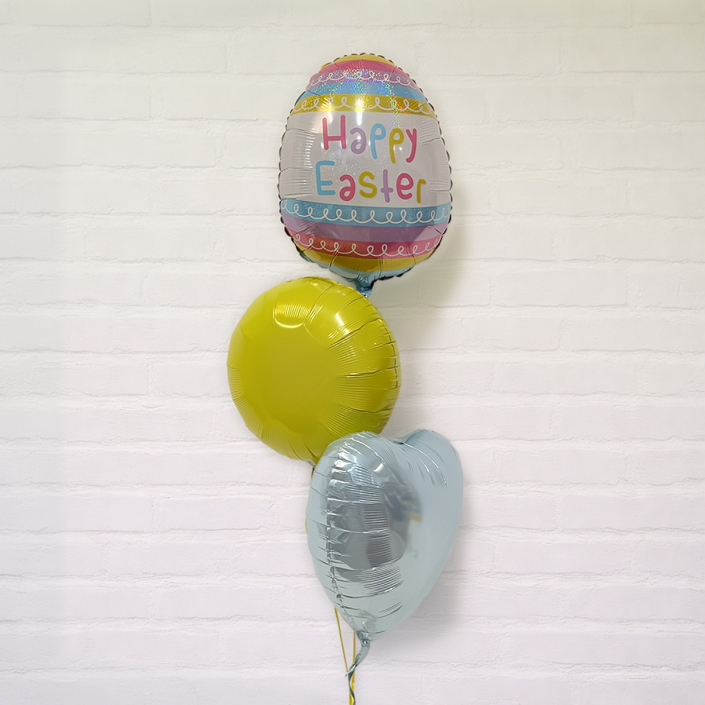 Ballonstrauß "Osterei" blau balloons, Ostern, Folienballon, Pastellfarben, Herzform