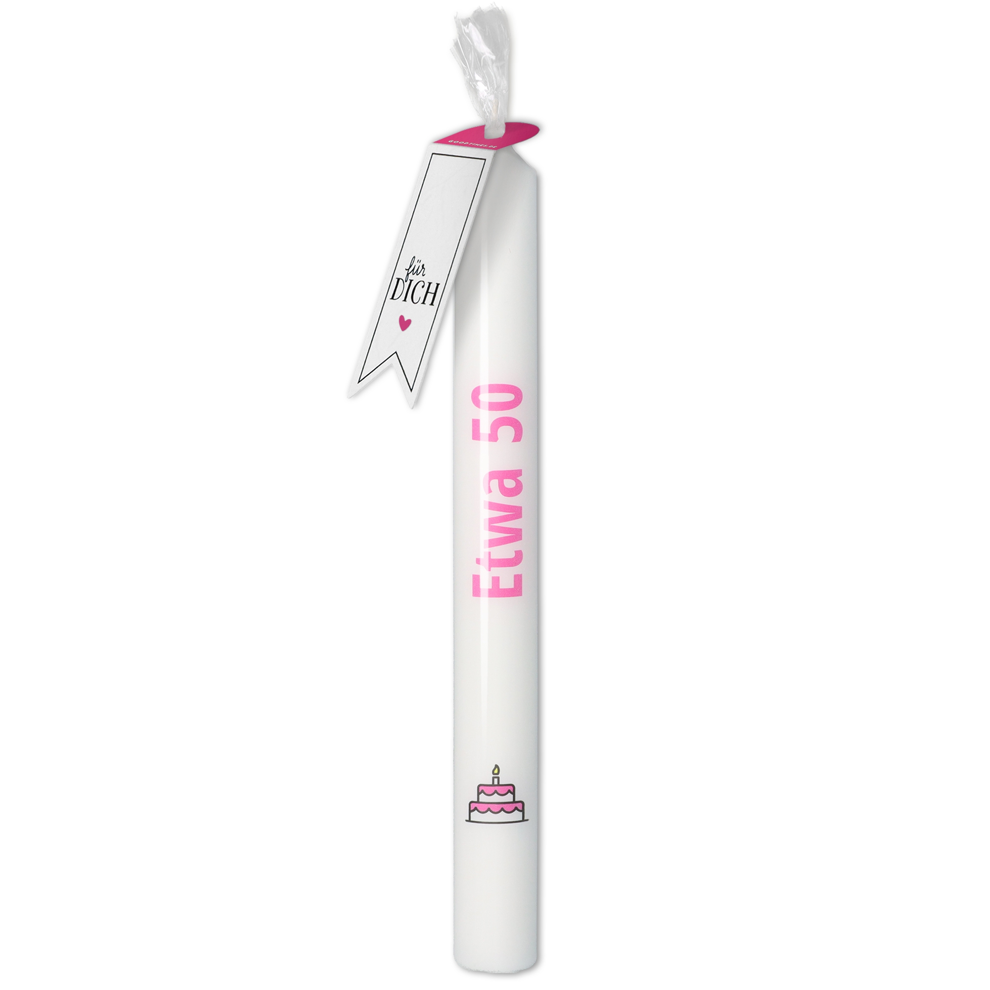 Stabkerze "Etwa 50" Pink