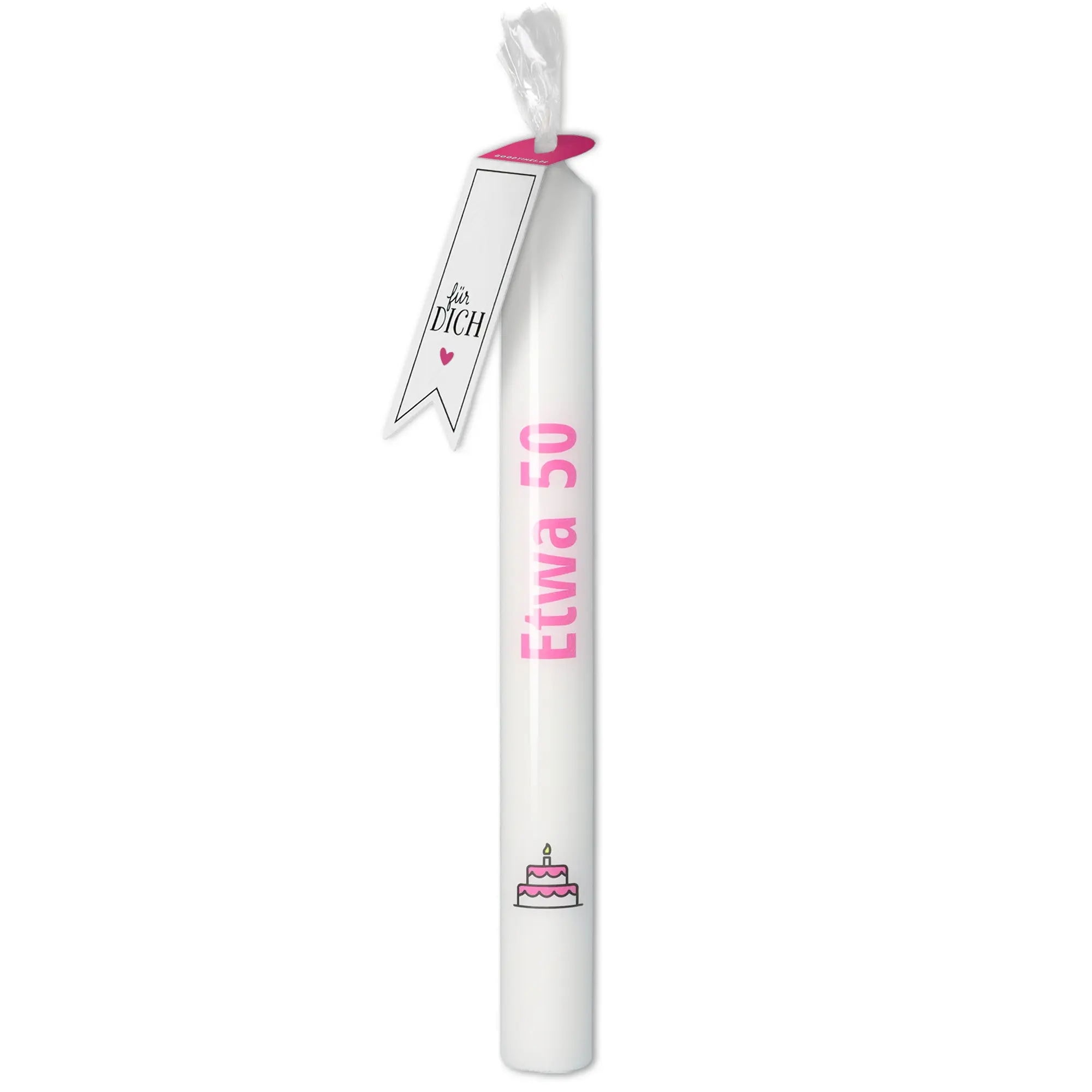 Stabkerze "Etwa 50" Pink
