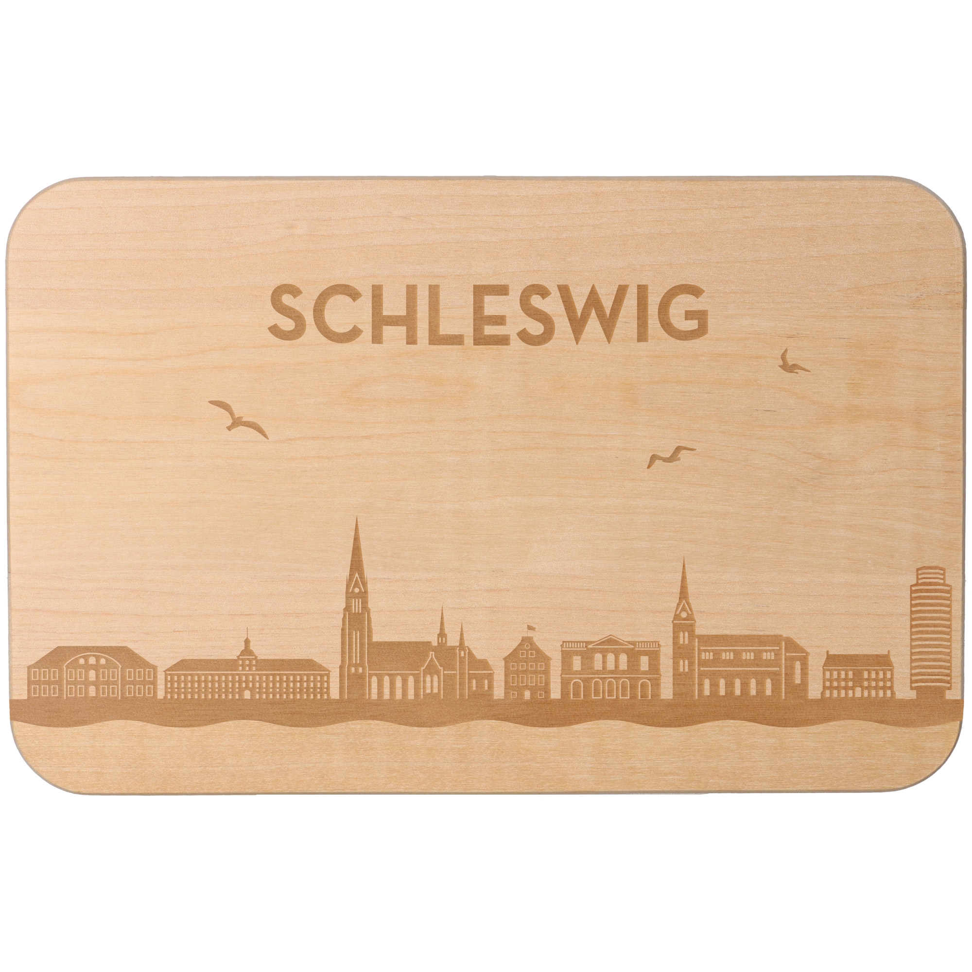Frühstücksbrett Skyline Schleswig Holz, Sperrholz, Matte